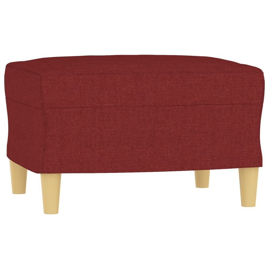vidaXL Fußhocker 60 x 50 x 41 cm Hocker Weinrot 60x50x41 cm aus Polyester für Innenbere