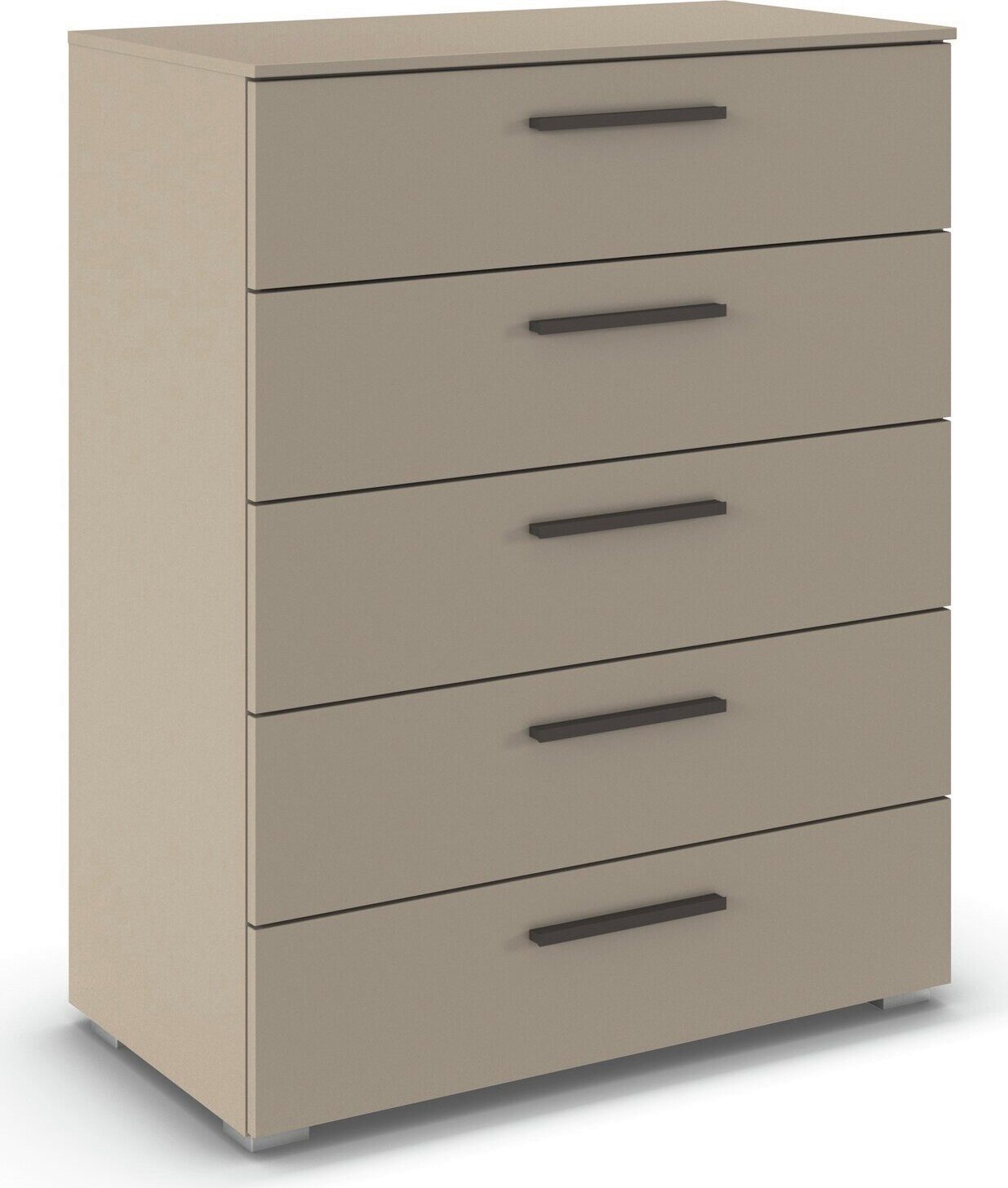 rauch Schubkastenkommode Highboard Sideboard Kommode MONTCLAR Frontauswahl Dekor/Hochglanz/Glas (in 2 Breiten: 40 oder 80 cm / Höhe 100 cm, inkl. Soft-Close-Funktion), mit 5 geräumigen Schubladen, viele Griffvarianten MADE IN GERMANY