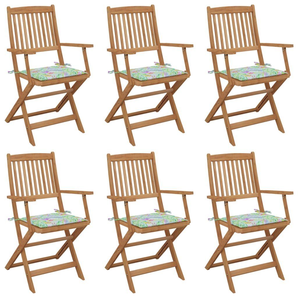 Gartenstühle mit Stk. Kissen Massivholz Klappbare furnicato Akazie Gartenstuhl 6