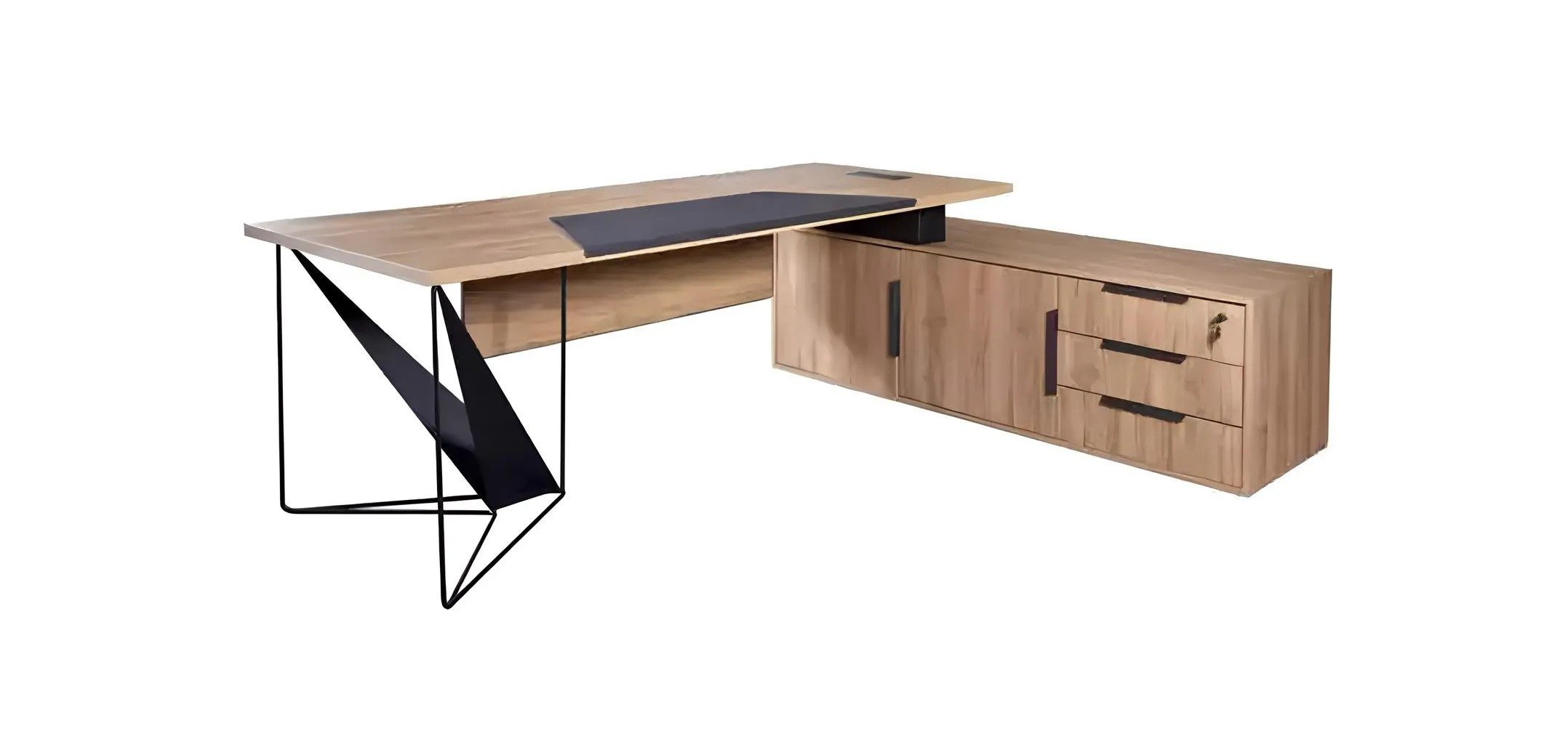 Eckschreibtisch Eleganter Eckschreibtisch für das Büro - Möbel in Braun für Chefs