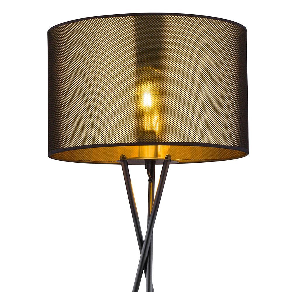 Globo LED Stehlampe, Leuchtmittel Stehlampe gold schwarz Wohnzimmerlampe Stehleuchte inklusive, Deckenfluter Warmweiß, LED