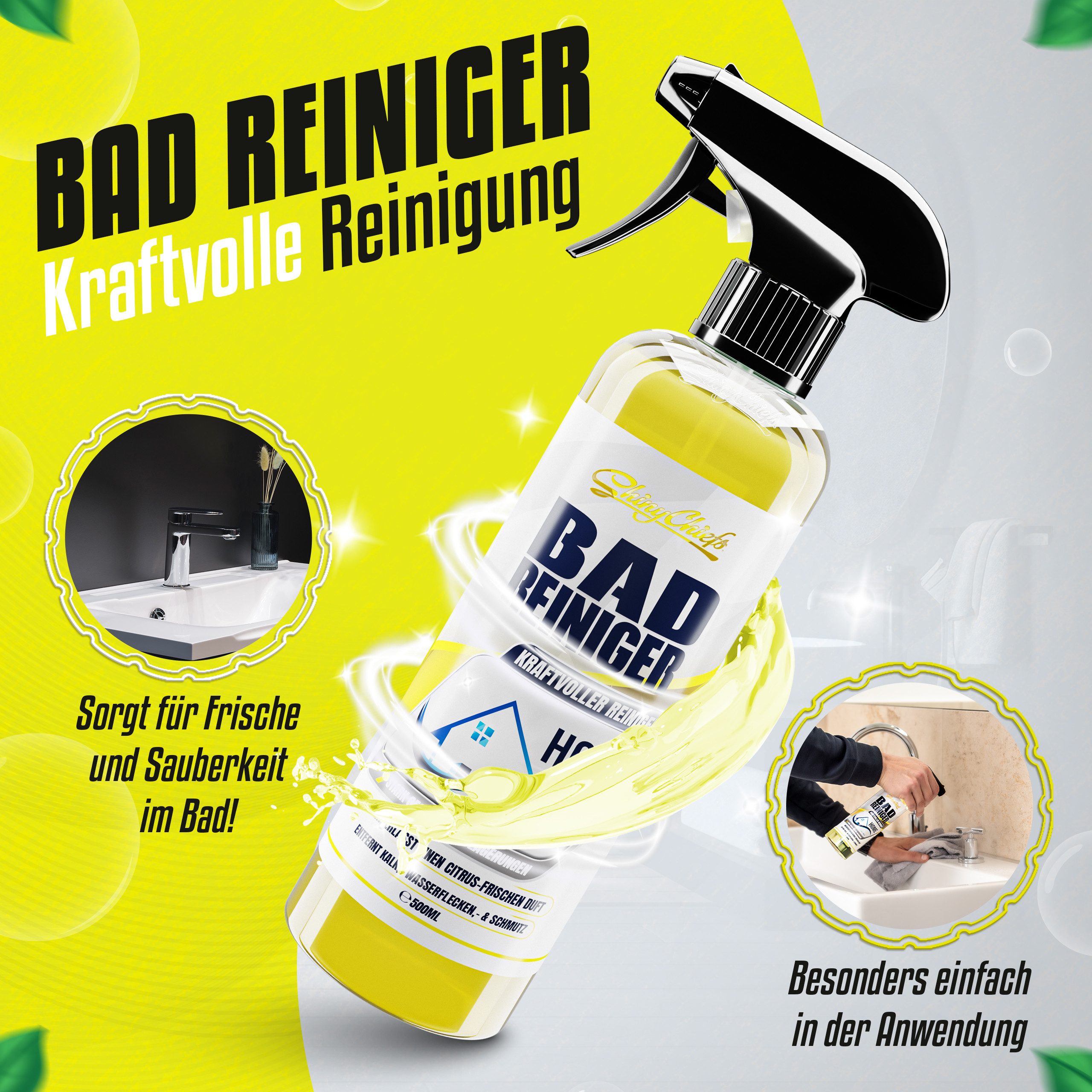 ShinyChiefs HOME LINE - Bad Reiniger Reinigungsmittel Sanitärreiniger 500ml Badreiniger