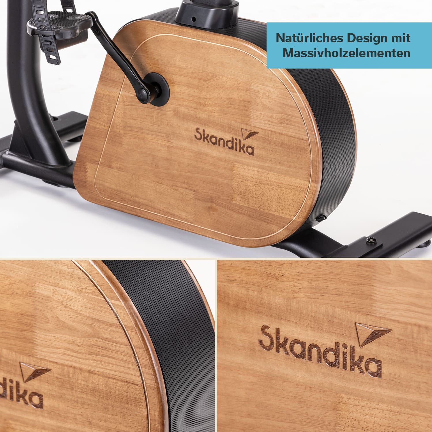 Skandika Heimtrainer für Zuhause, Fahrrad, Trevek P12-G, Stromgenerator, Magnetbremse (Transportrollen, Kinomap, Tablet-/Smartphone-Halterung), 16 Widerstandsstufen, verstellbare Pedale, Sattel & Lenker