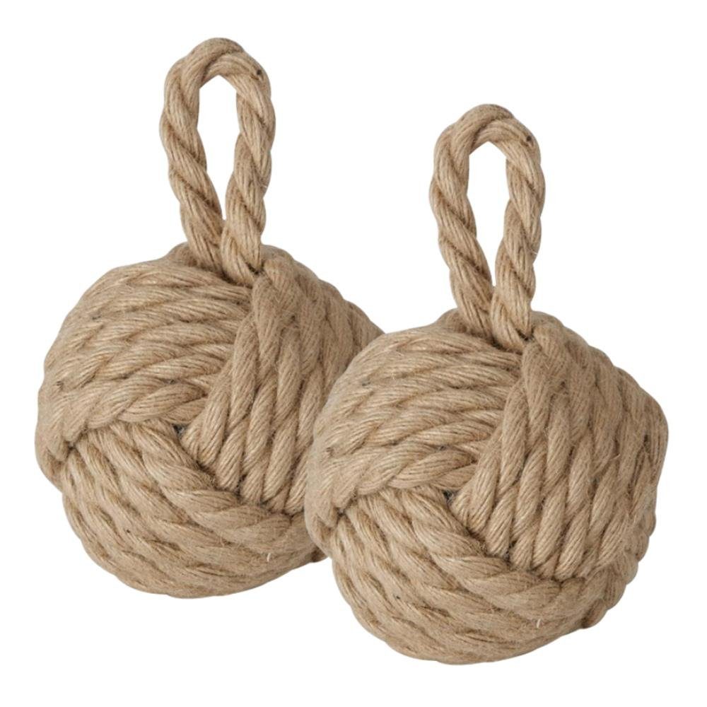 BOLTZE Türstopper Jute Knoten Dunkel, dekorativer Türstopper/Fensterstopper als Knoten, in Braun, 2 Stück