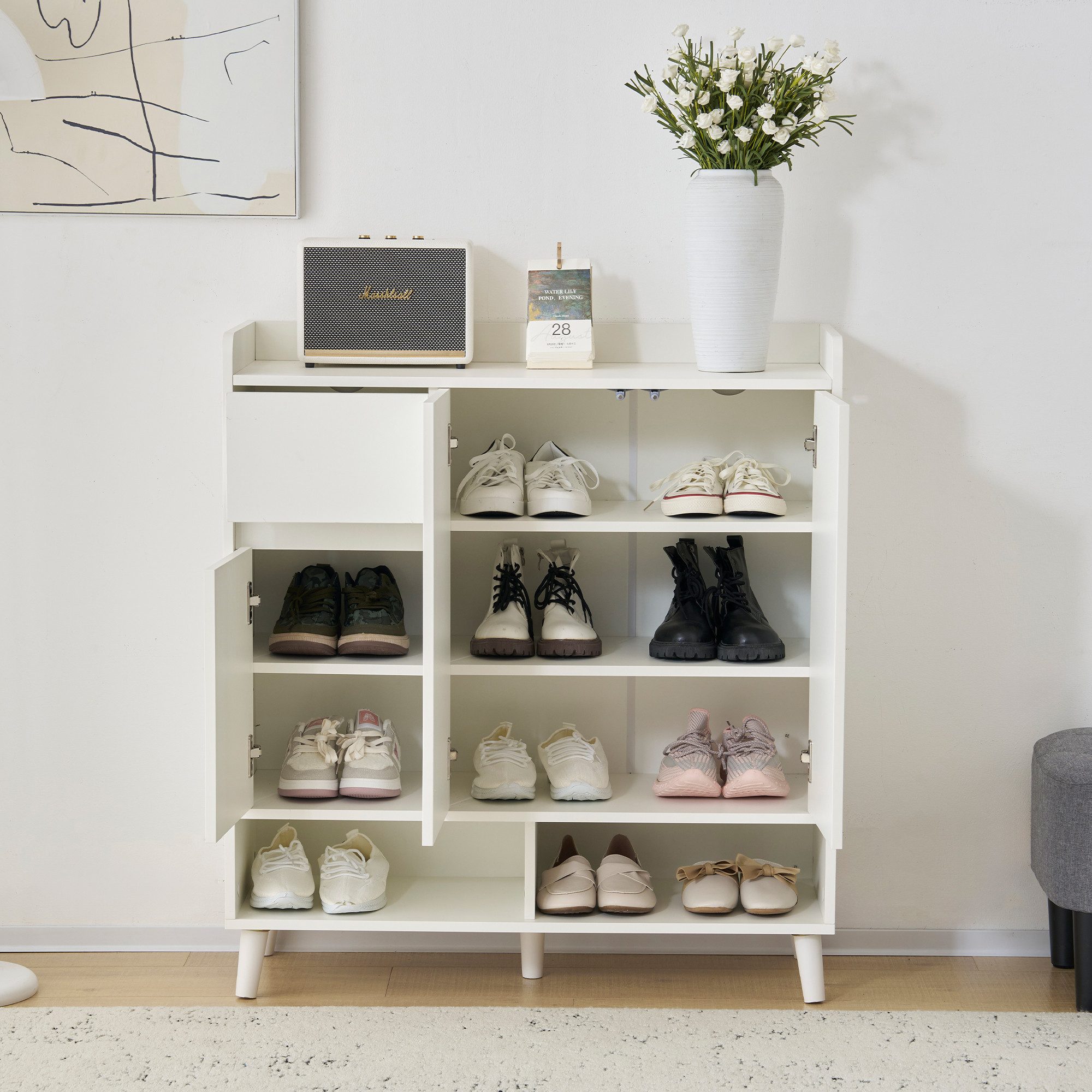 KLAM HOME Schuhschrank Schuhregal Kommode Sideboard mit verstellbaren günstig online kaufen