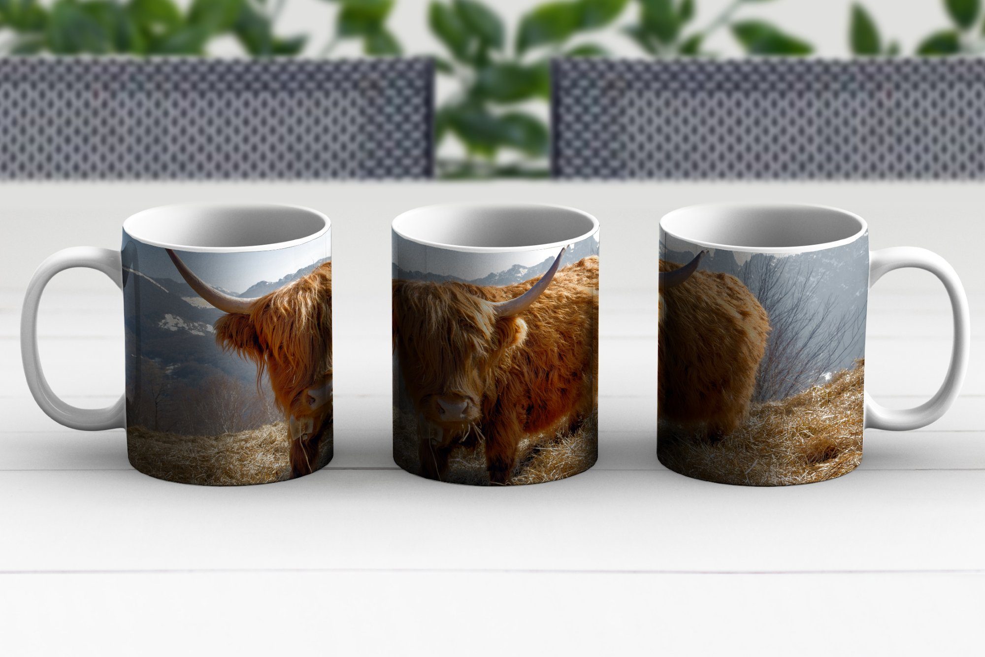 - Teetasse, Keramik, MuchoWow Schnee, Berg - Geschenk Highlander Kaffeetassen, Schottischer Teetasse, Becher, Tasse