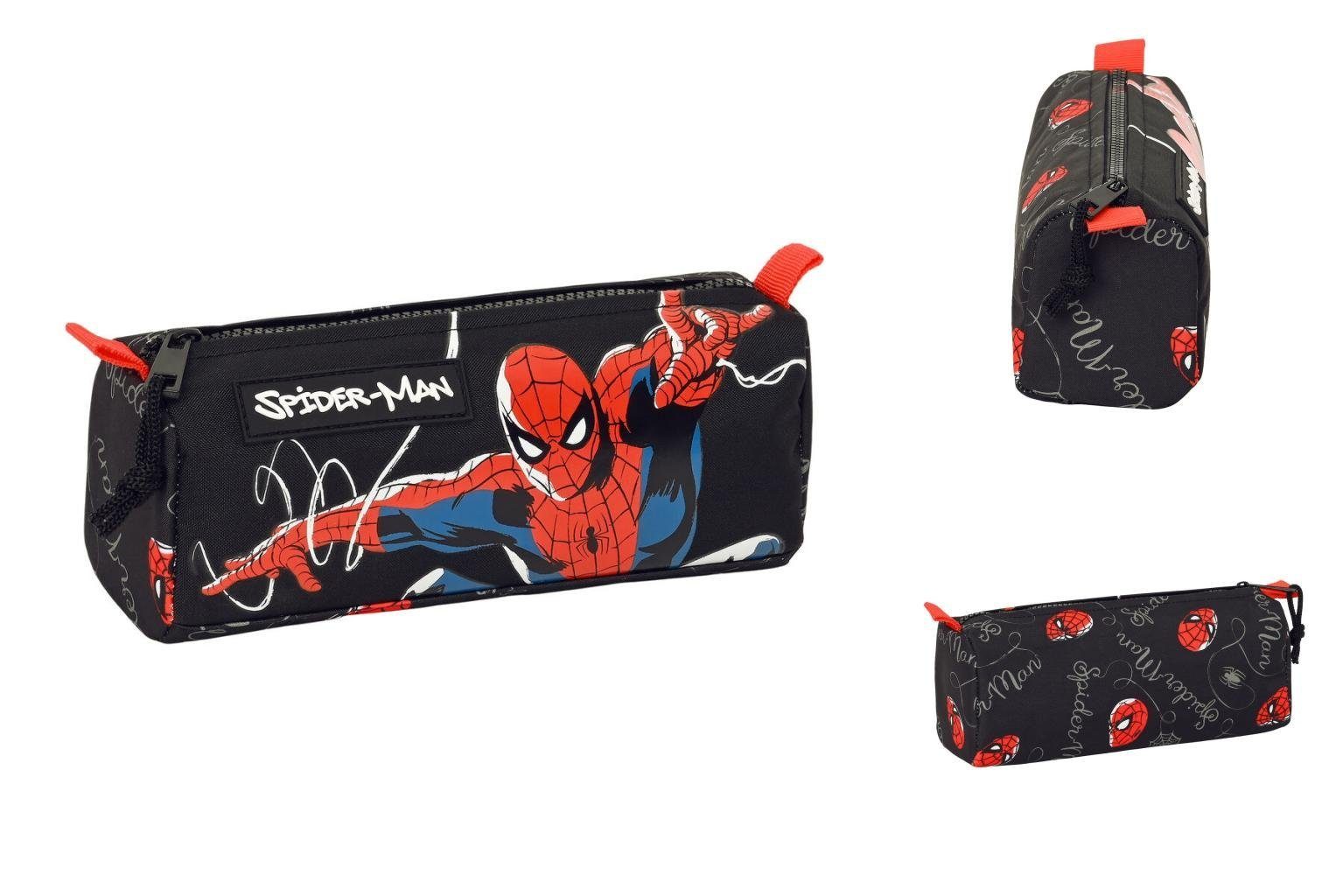 Marvel Spiderman Great Power Federmäppchen, Rot, 22x12x5 Cm – Dreifach-Fach Aus Polyester Für Stifte & Schulbedarf