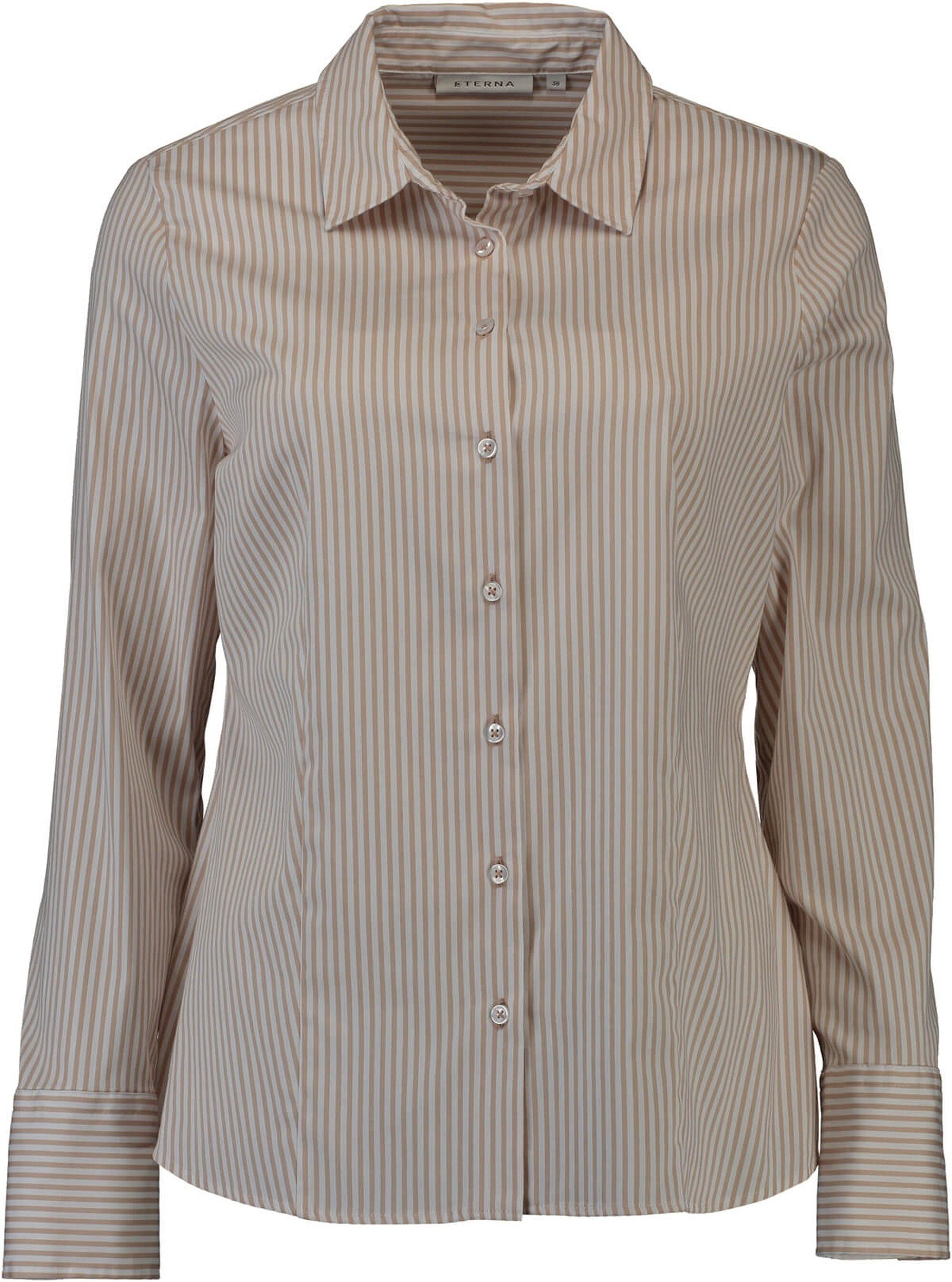 Klassische Bluse ETERNA Streifen-Bluse beige gestreift in bequemer Stretch-Qualität