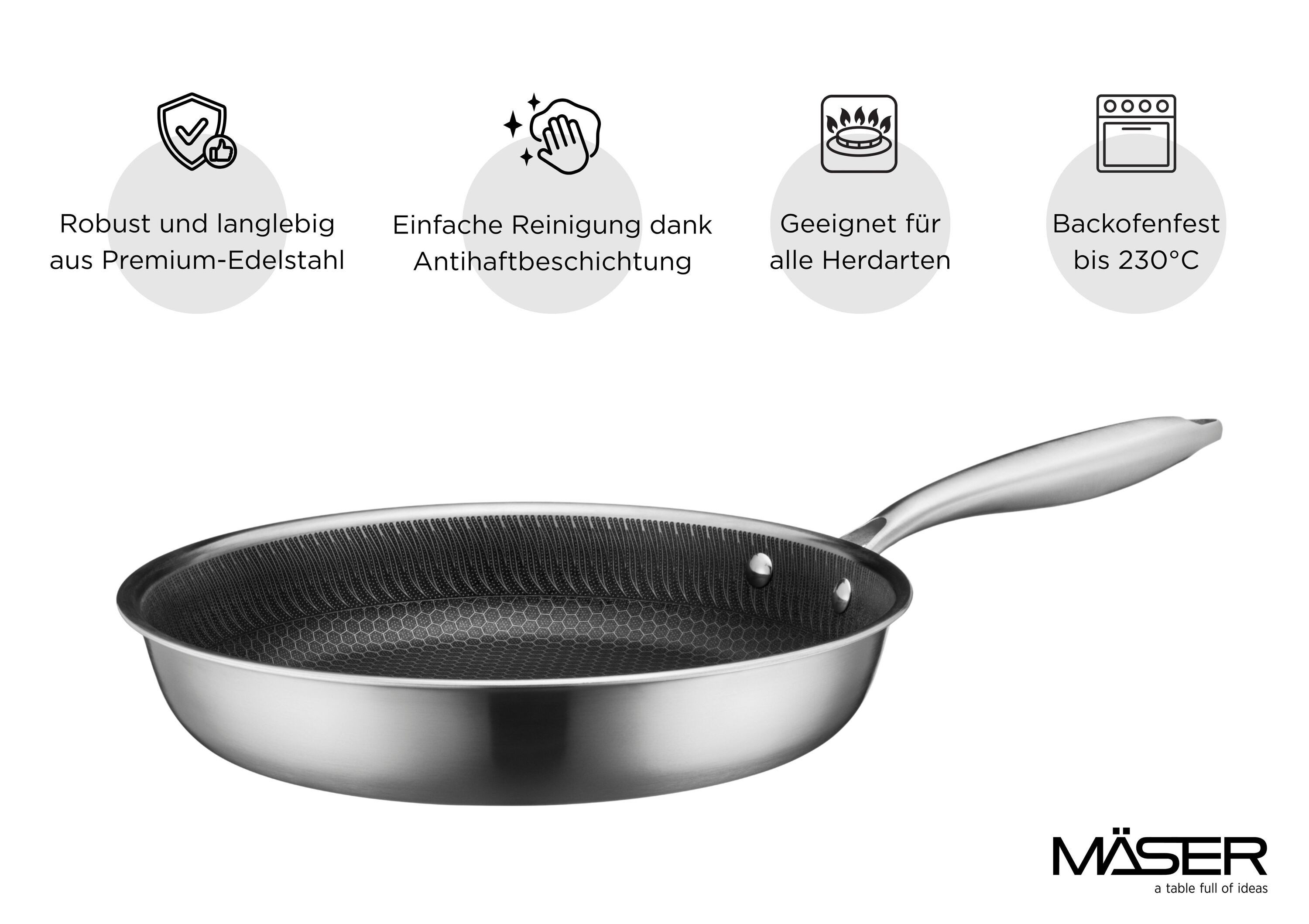 MÄSER Bratpfanne Hestia Keramik, Edelstahl 18/10