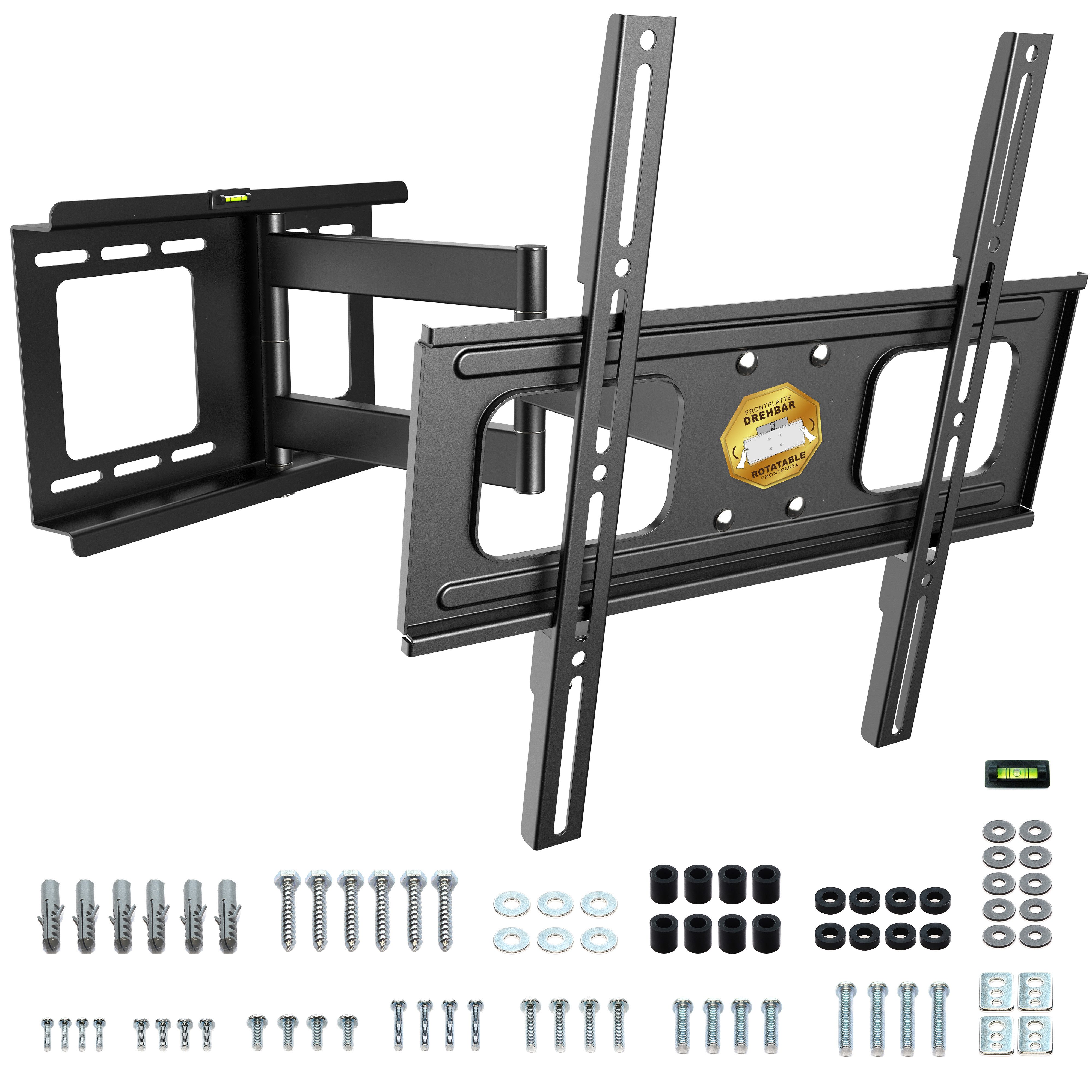 RICOO TV-Wandhalterung TV Monitor Wandhalterung 32"-60" mit Schwenk- und Neigefunktion S2544, (bis 60 Zoll, VESA 200x200 bis 400x400, 1-tlg., 45 Kg Aufnahme, 32" bis 60" (81-152 cm) Bildschirm Diagonale, bis 30° neigbar, bis 180°schwenkbar, ausziehbar Wand Halterung)