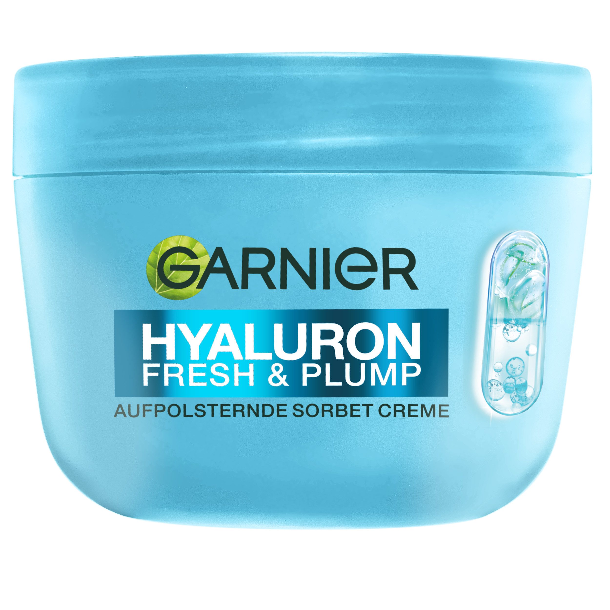 GARNIER Feuchtigkeitscreme FRESH & PLUMP HYALURON SORBET CREME, mit Hyaluronsäure, leichte Sorbet-Textur, zieht schnell ein
