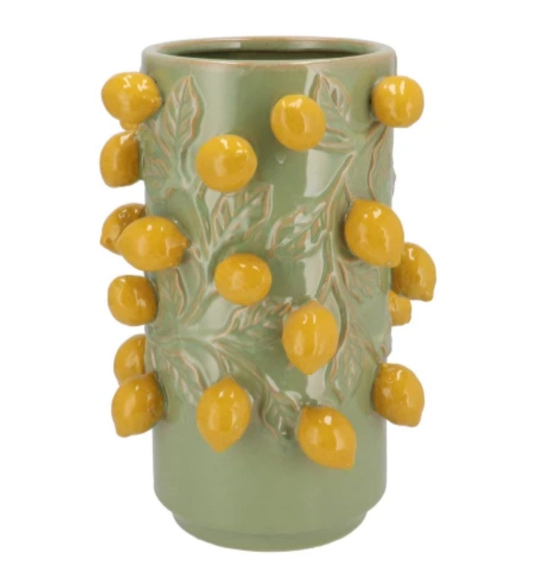 Tischvase Vase Halbhoch Modern Mediterran Zitrusfrüchte Handgefertigt 31 cm