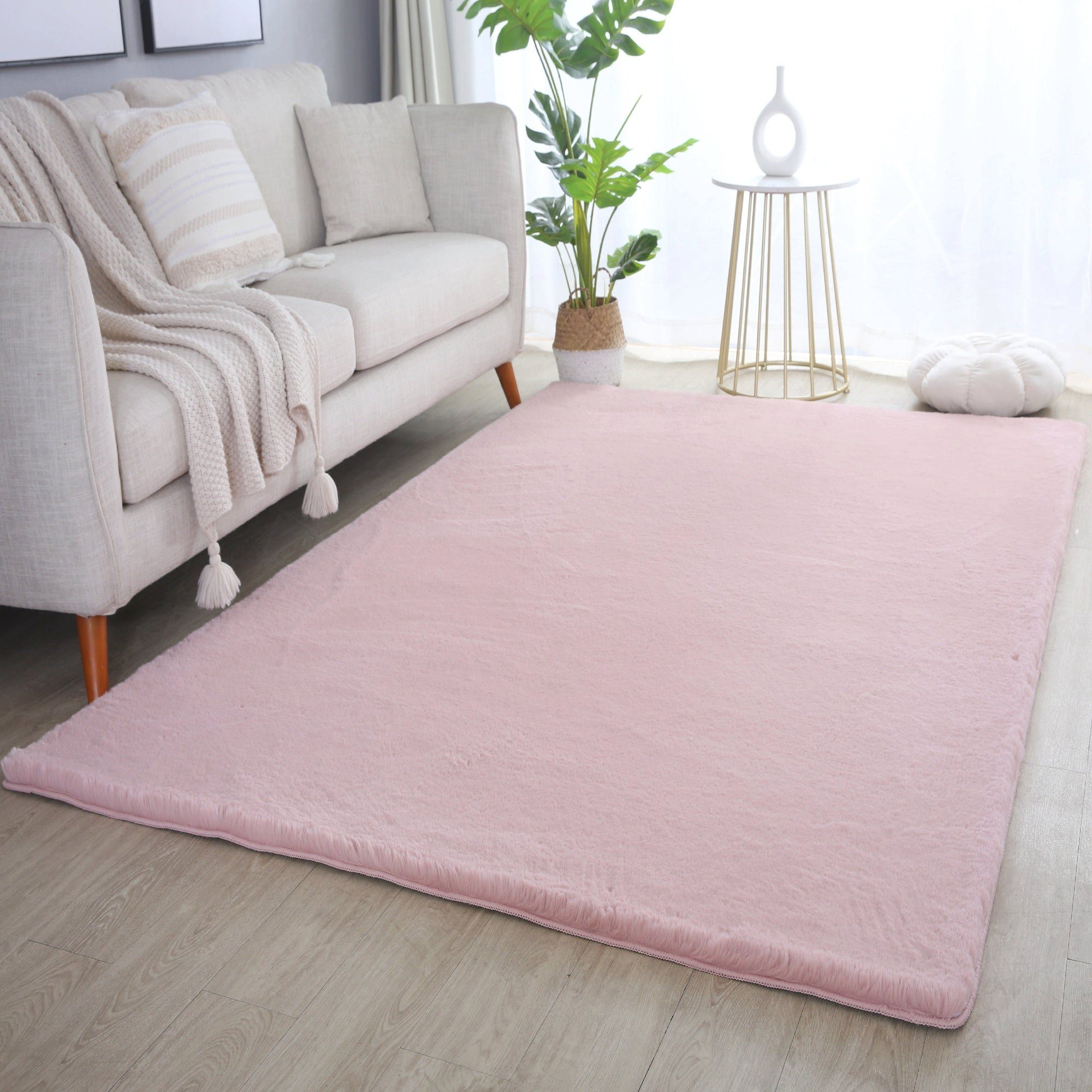 Hochflor-Teppich Komfortabler mm, Hochflor, Miovani, rechteckig, Rosa Höhe: Teppich Wohnzimmer, Schlafzimmer 2