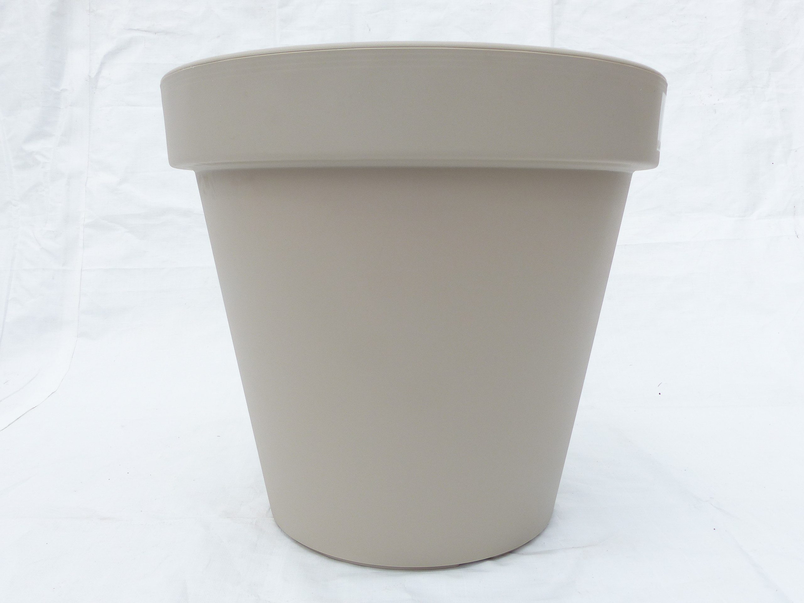 gruenwaren jakubik Übertopf Pflanzkübel E&K, beige, Taupe rund Ø80cm, Pflanztopf Blumentopf Kübel