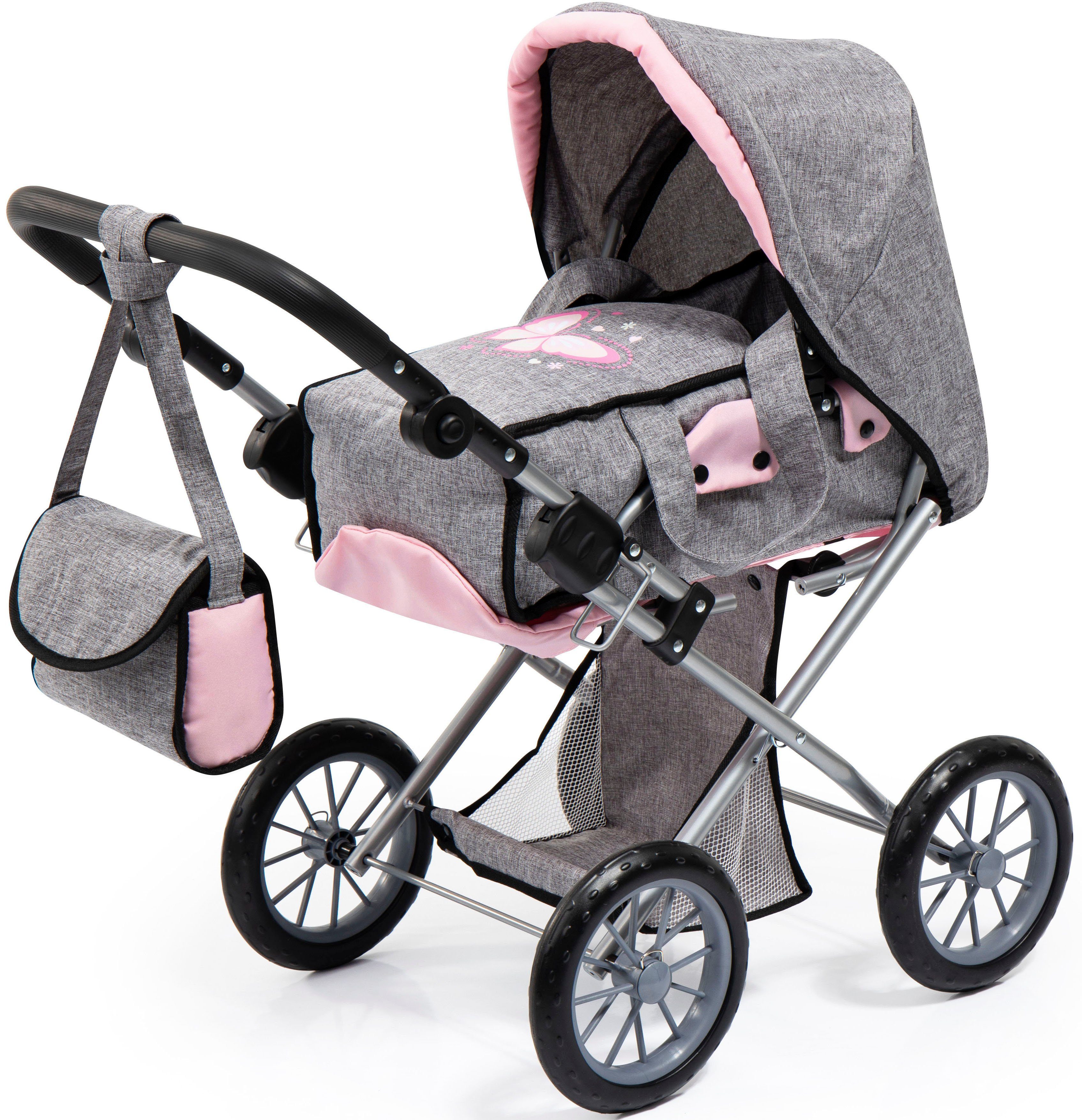 Bayer Kombi-Puppenwagen City Star, grau/rosa