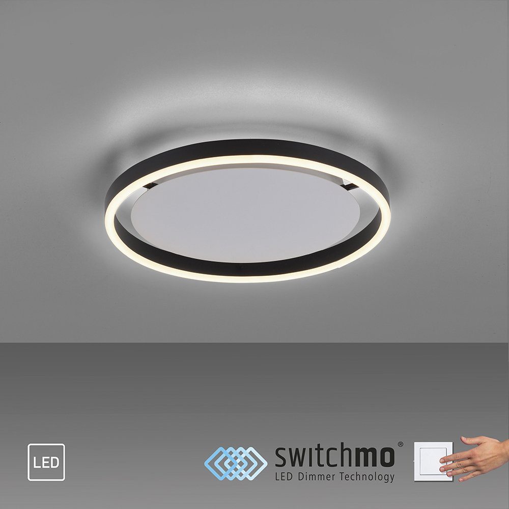 SellTec LED Deckenleuchte LED Deckenleuchte rund SITU, Dimmfunktion über vorhandenen Wandschalter, 1xLED-Board/18.00Watt, Warmweiß, Lichtfarbe warmweiß, dimmbar per Wandschalter, Alu anthrazit