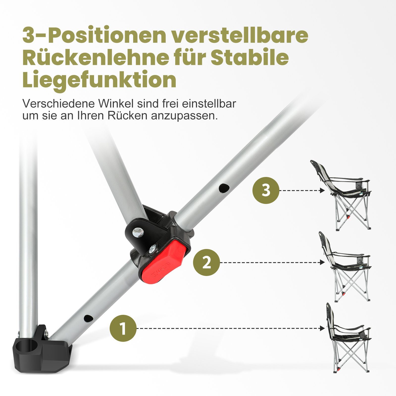 HOMECALL Campingstuhl Anglerstuhl Flatsessel Klappbar Liegestuhl (Getränkeh günstig online kaufen