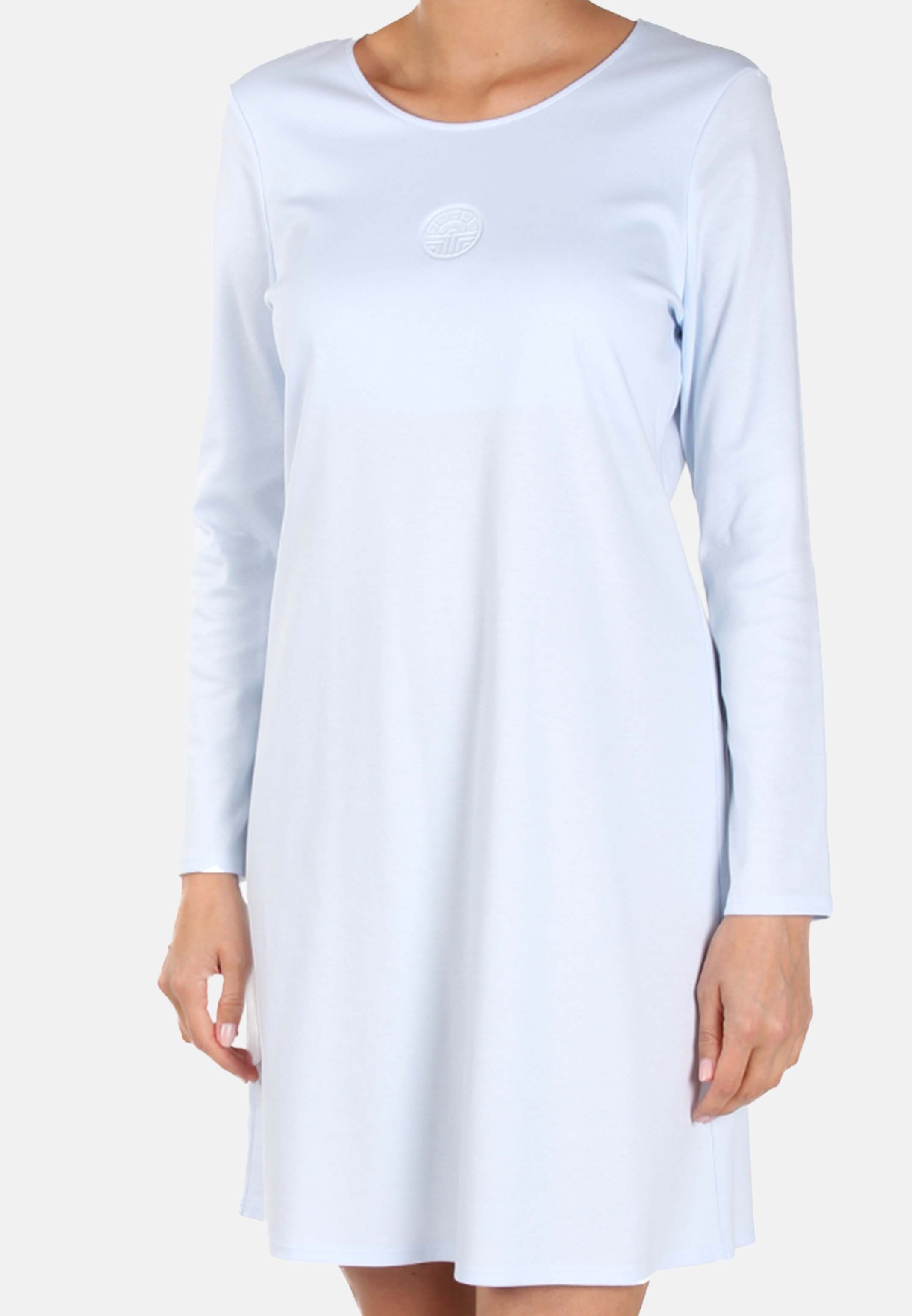 Féraud Nachthemd Basic (1-tlg) Nachthemd - Baumwolle - Bigshirt mit langen Ärmeln Bleu