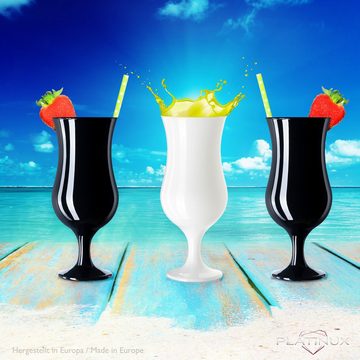 PLATINUX Cocktailglas Schwarze & Weiße Cocktailgläser, Glas, 400ml (max 470ml) Set 6-Teilig Longdrinkgläser Partygläser Milkshake