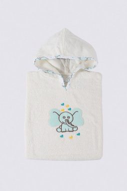 Ecocotton Badeponcho Baby Poncho Set BORNEO aus 100% Bio Baumwolle (4-teilig), Baumwolle (Bio- GOTS-zertifiziert), Kapuze, Poncho zum Überziehen, Lätzchen mit Knopf, als Geschenkset