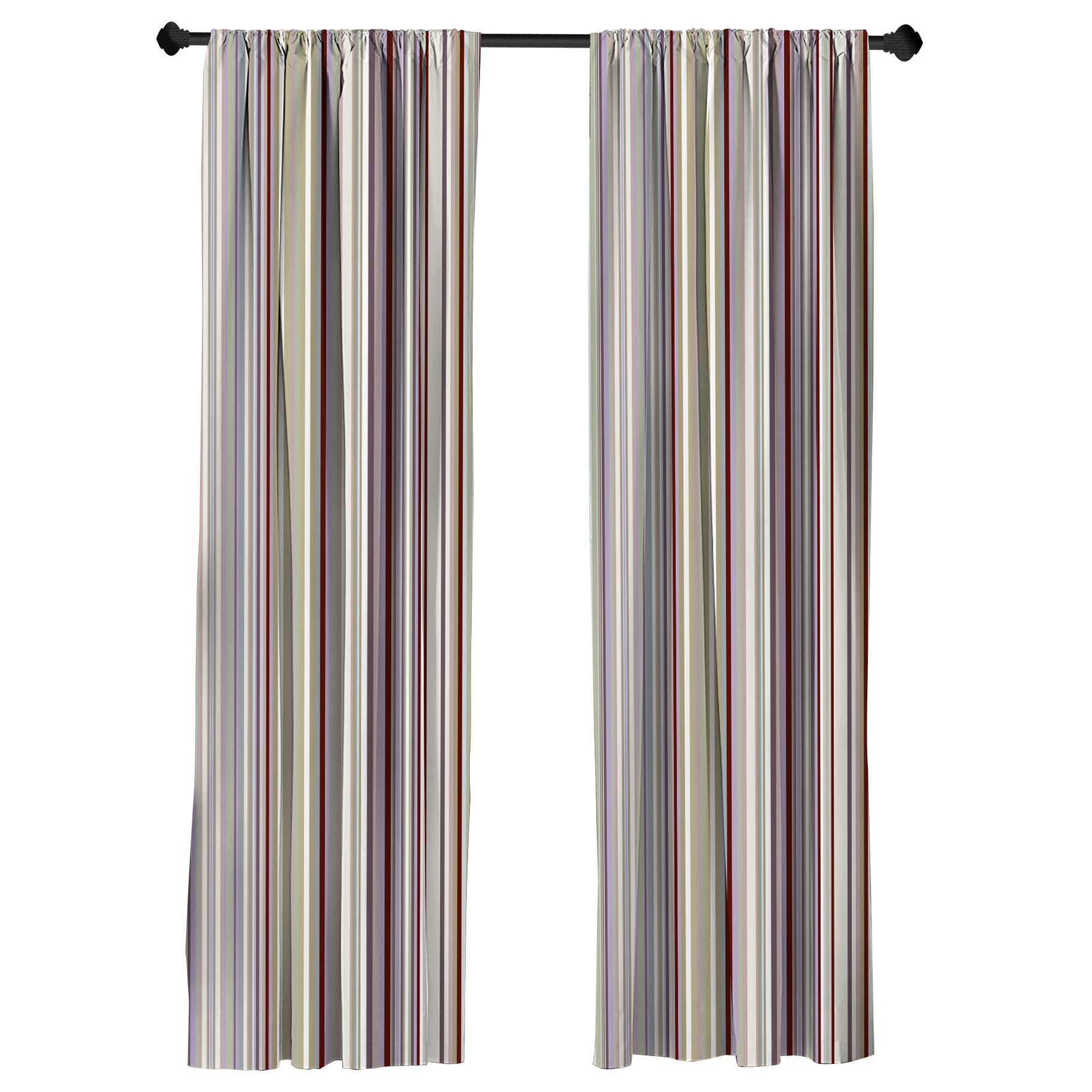 Abakuhaus Gardine Vorhang für Wohnzimmer Schlafzimmer Dekor, Microfaser, Gestreift Druck von Bunten Streifen