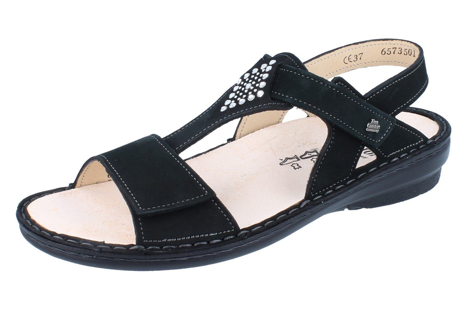 FINN COMFORT Calvia Damen Sandale schwarz Nubukleder - Größe: 38 Sandale