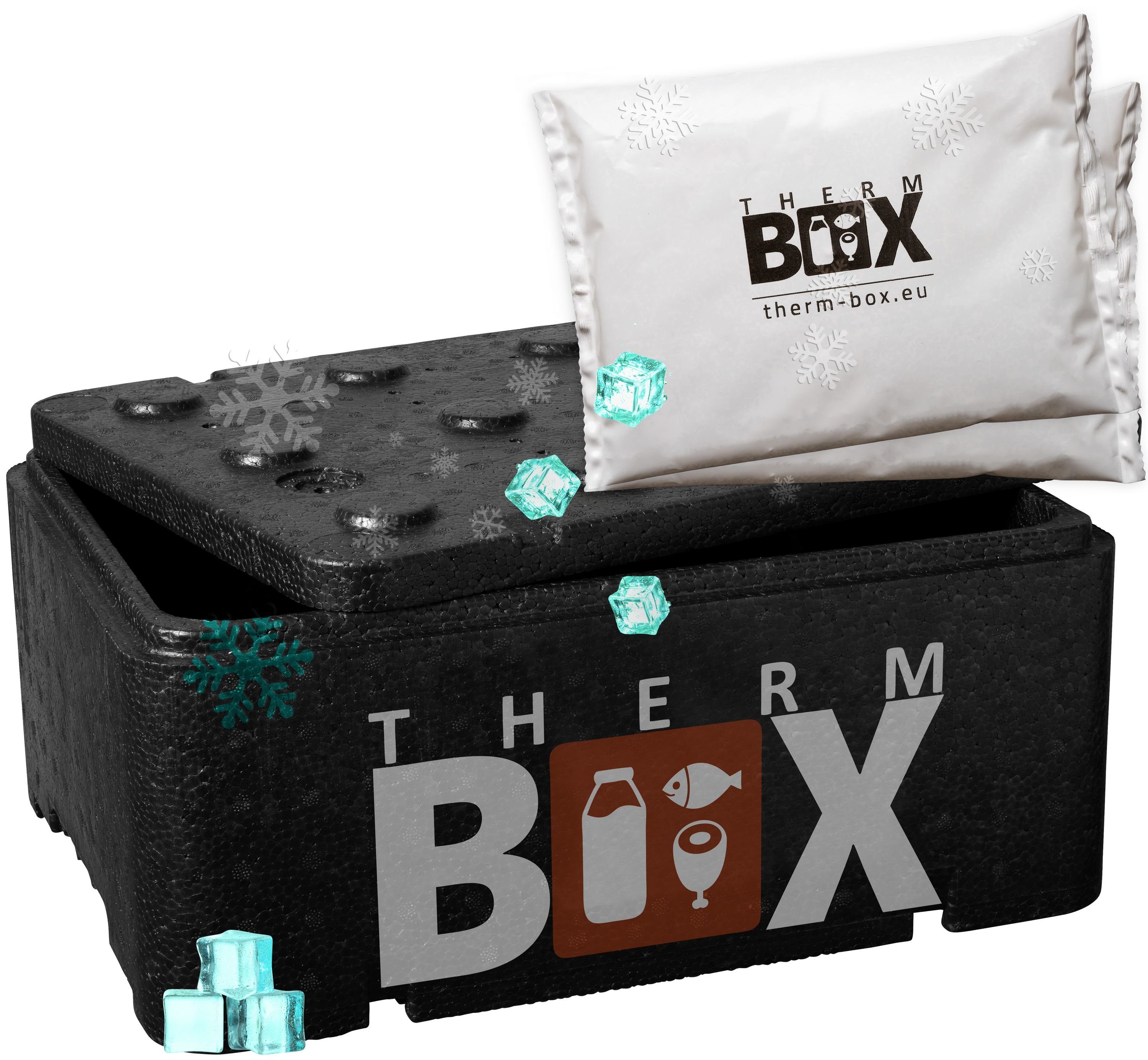 THERM-BOX Thermobehälter Profibox 12BL mit 2 Kühlkissen, Styropor