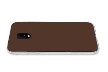 MuchoWow Handyhülle Braun - Dunkel - Farben, Phone Case, Handyhülle OnePlus 7, Silikon, Schutzhülle