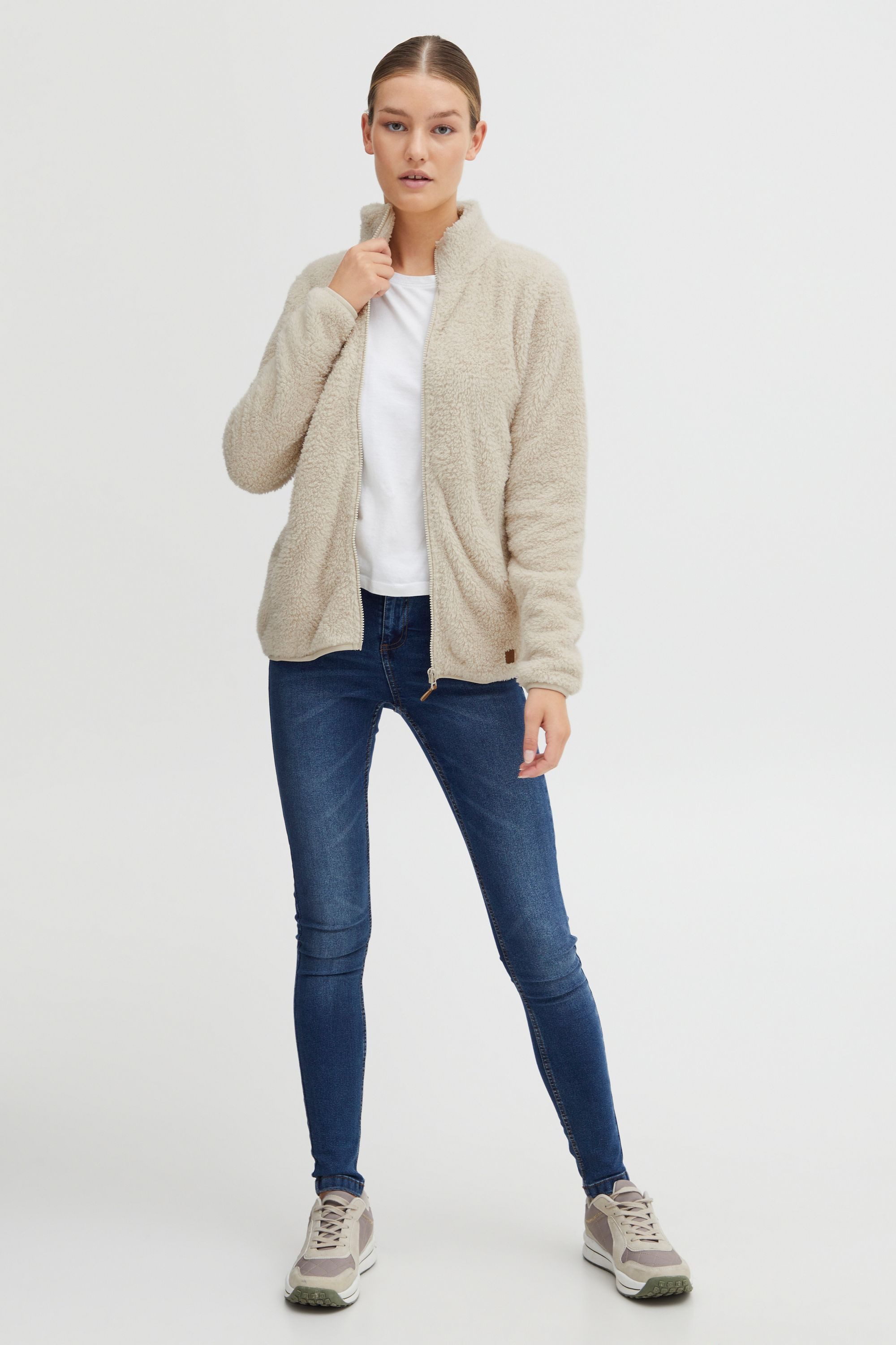 OXMO Kapuzensweatjacke OXTelsa Sweatshirtjacke aus Teddy-Fleece günstig online kaufen