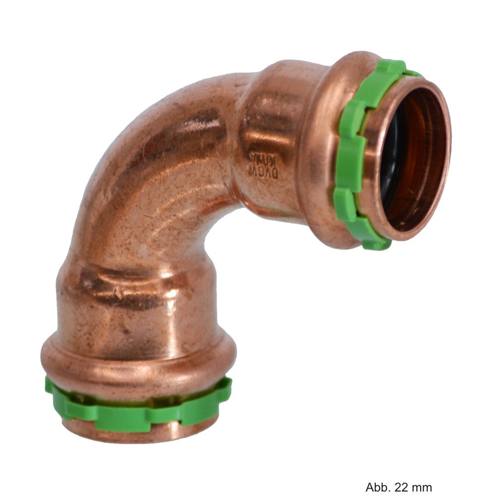 VSH Wasserrohr VSH SudoPress Kupfer SP5002V Bogen 90°, I/I, 15 mm