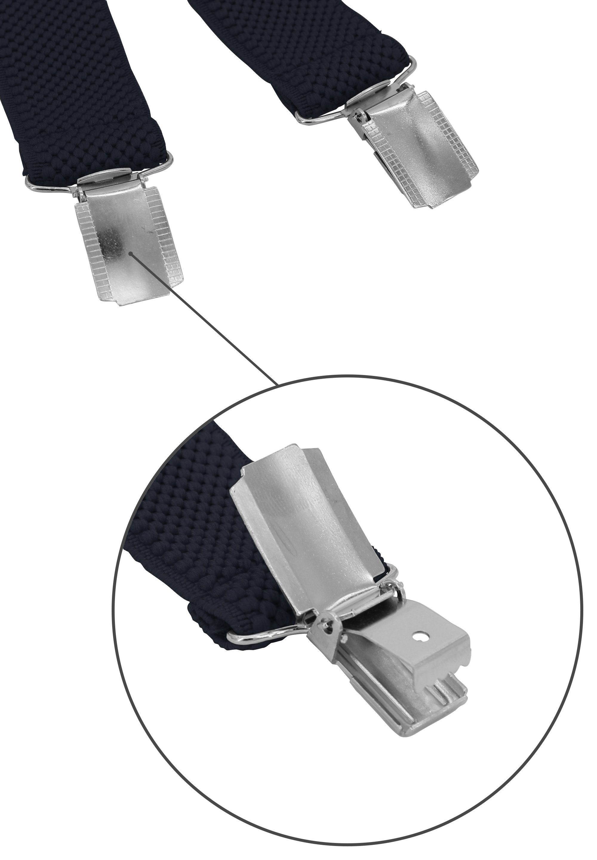 Fabio Farini Hosenträger Schmales Y-Design mit 2,5cm Breite verstellbar mit extra starken Clipverschluss, Dunkelblau – Bild 5 von 5