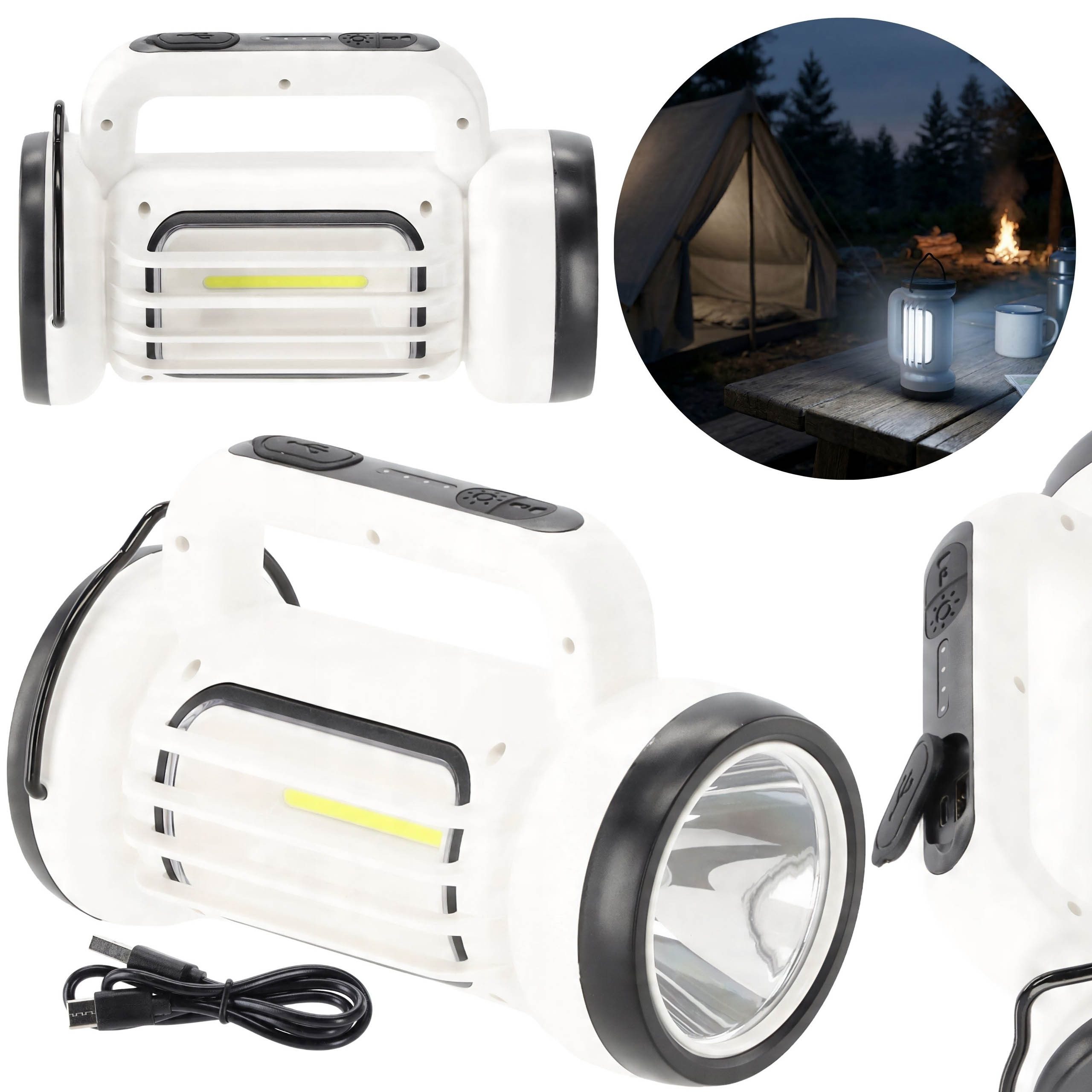 Sarcia.eu LED Laterne LED Campinglampe mit Akku, dimmbar, mit Stroboskopfunktion