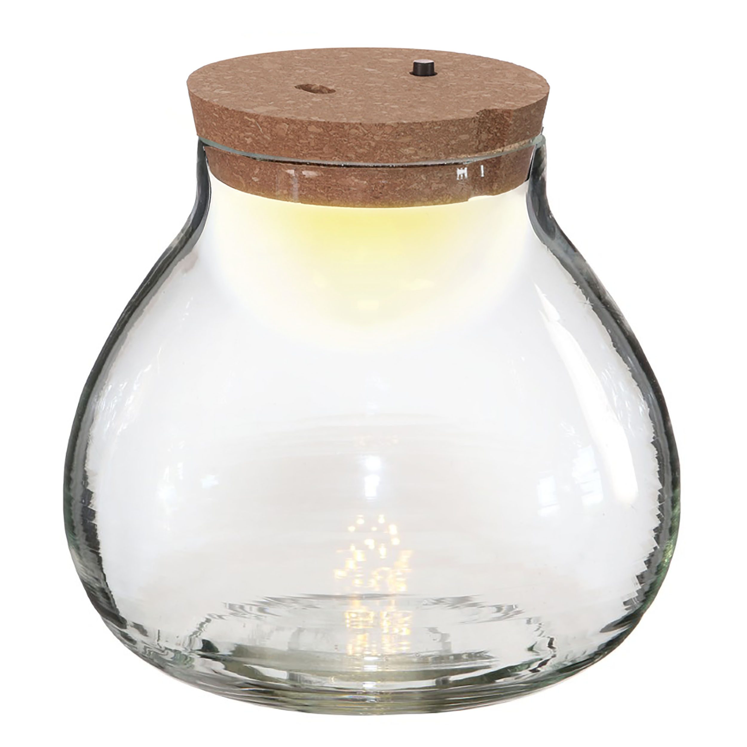 Annastore Übertopf Pflanz-Terrarium mit LED-Beleuchtung - Pflanzenglas - Flaschengarten, Pflanzenterrarium, Glas-Terrarium