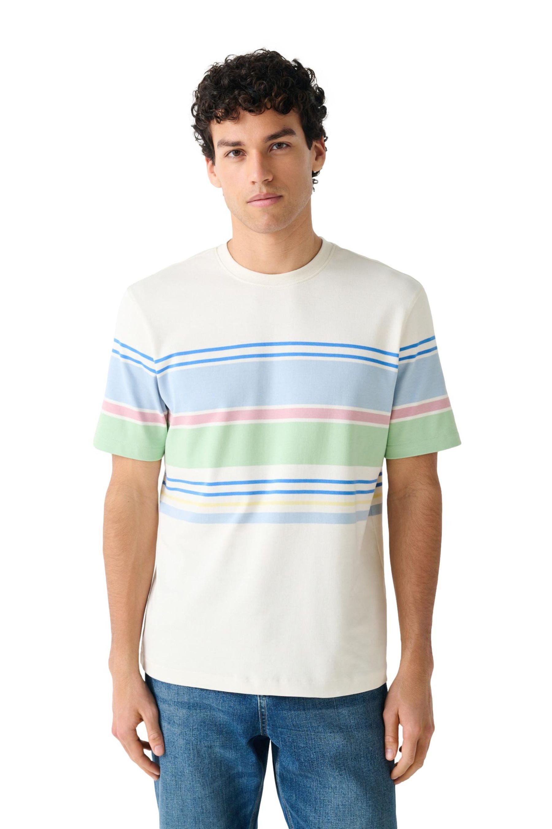 Next T-Shirt Elegantes T-Shirt mit Farbblock-Design (1-tlg)