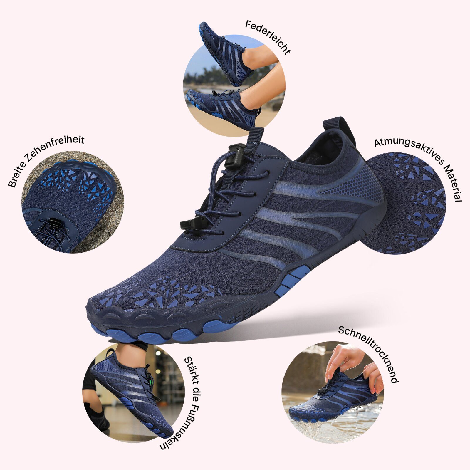 DOTALES Flowstep Barfußschuhe Damen & Herren, Flowstep Barfußschuhe Barfußschuh Das Original-Barfuß Sneaker, Minimalschuhe, Schnellverschluss