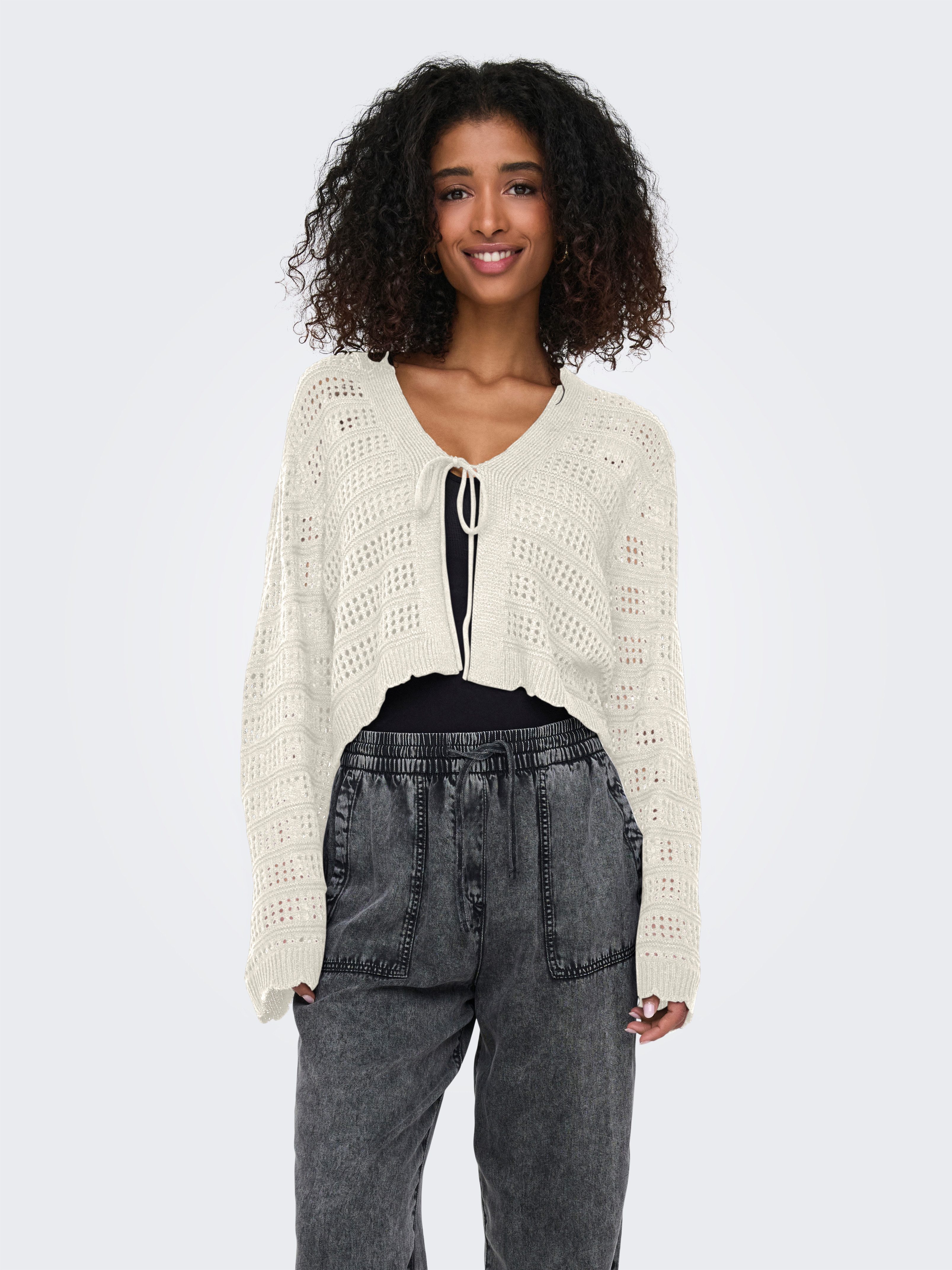 ONLY Strickjacke ONLLYKKE TIE CARDIGAN L/S KNT NOOS günstig online kaufen
