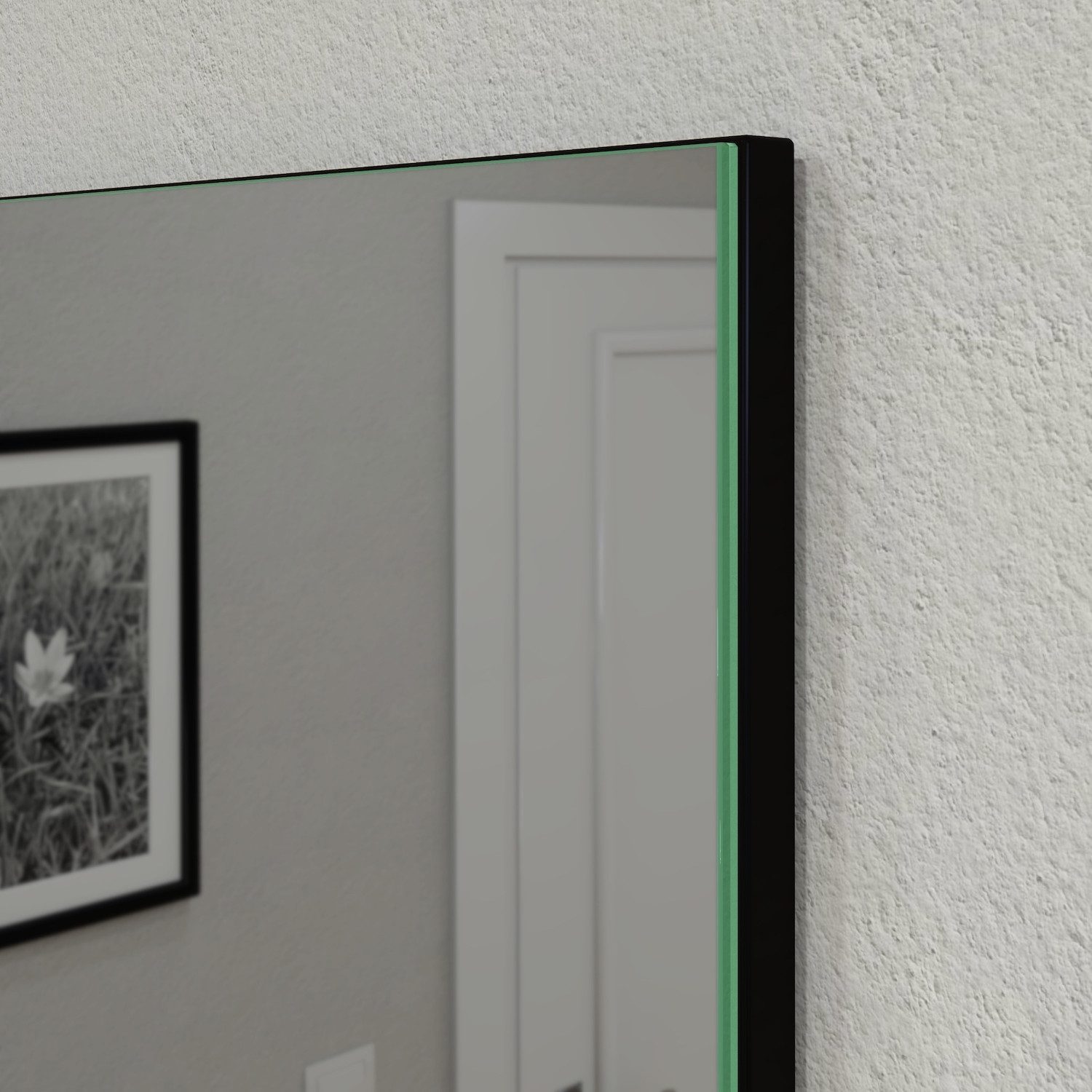 MySpiegel.de Wandspiegel Spiegelwand auf Holz - Rechteckig