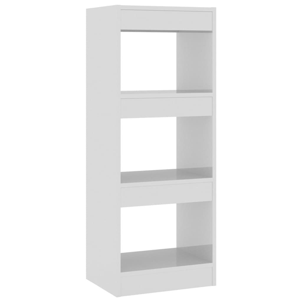 furnicato Hochglanz-Weiß Bücherregal Bücherregal/Raumteiler 40x30x103cm Holzwerkstoff