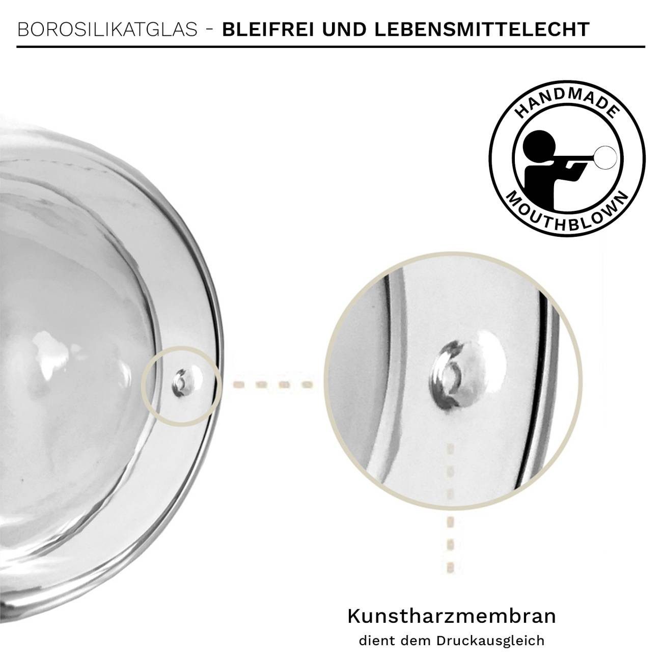 Creano Teeglas Teeglas Thermo Tasse mit Untersetzer “Rot” 250ml, Borosilikatglas, 2-teilig – Bild 4 von 5