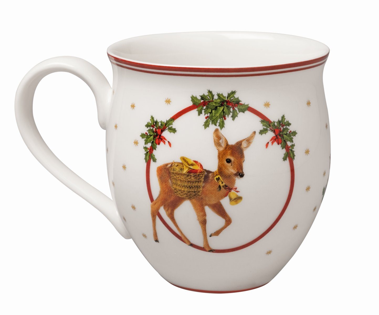 Villeroy & Boch Becher Toy's Delight Becher mit Henkel Santa u. Reh 0,44l, Porzellan