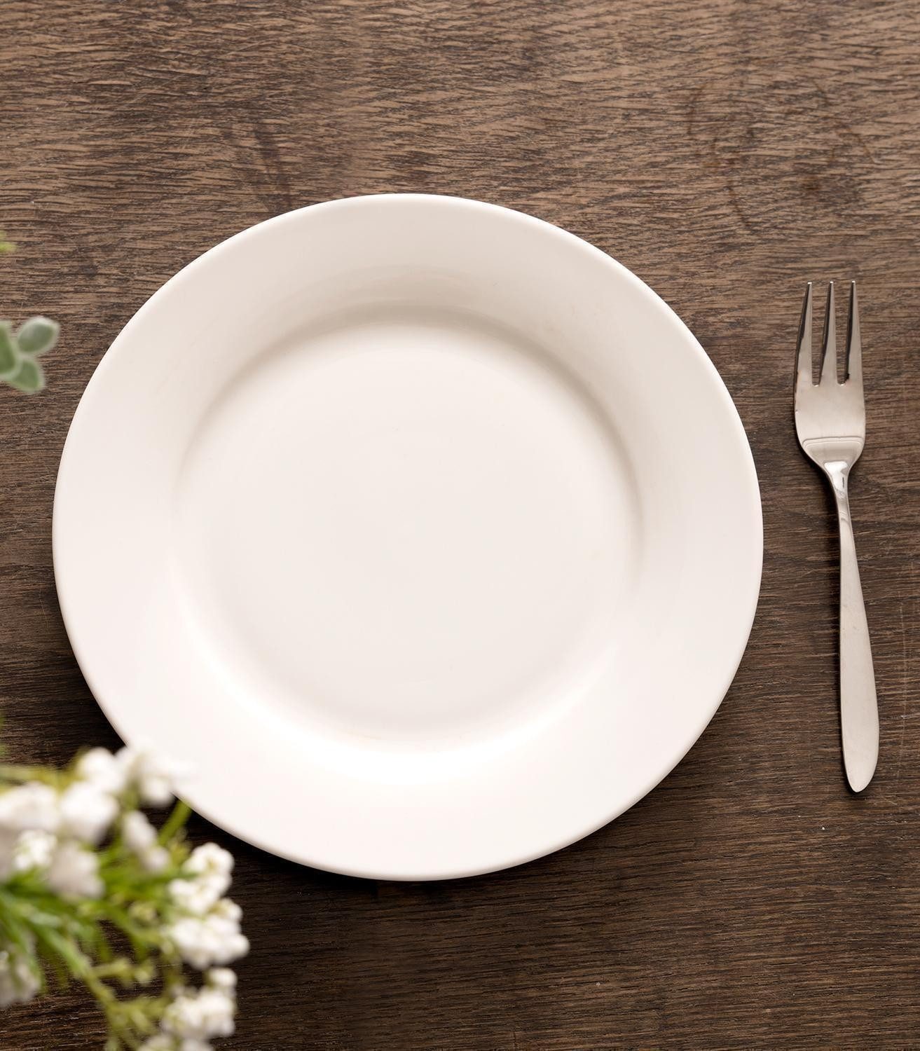 Home4You Dessertteller, 8er Set, Ø 20 cm, Porzellan, Weiß, spülmaschinefest