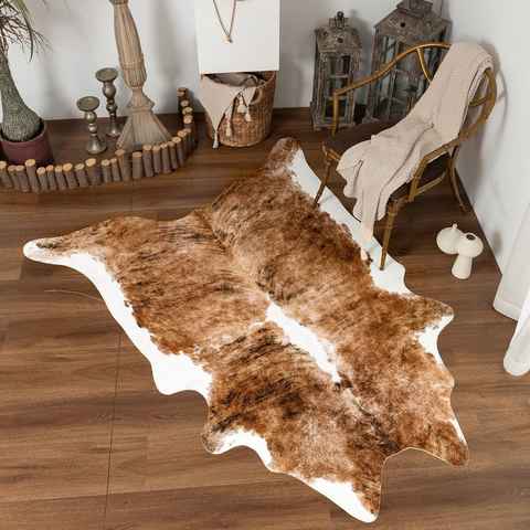 Teppich Cowhide, Taleta, Höhe: 3 mm, kuhfell kunstfell, Schlafzimmer, Wohnzimmer Teppich, Rindslederteppich, 155 x 190 cm