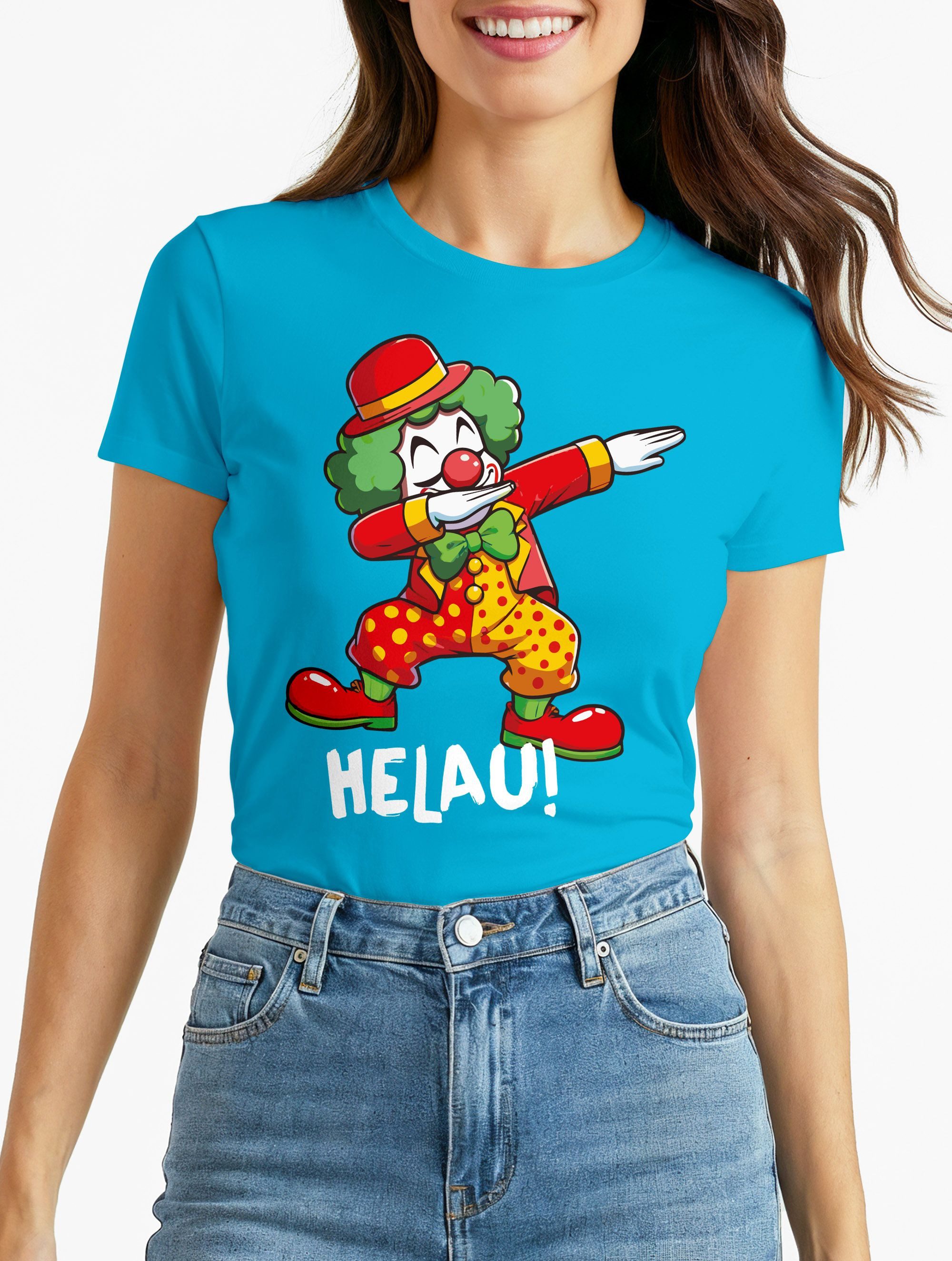 MoonWorks Print-Shirt Damen T-Shirt Alaaf Helau Fasching Karneval Dabbing C günstig online kaufen