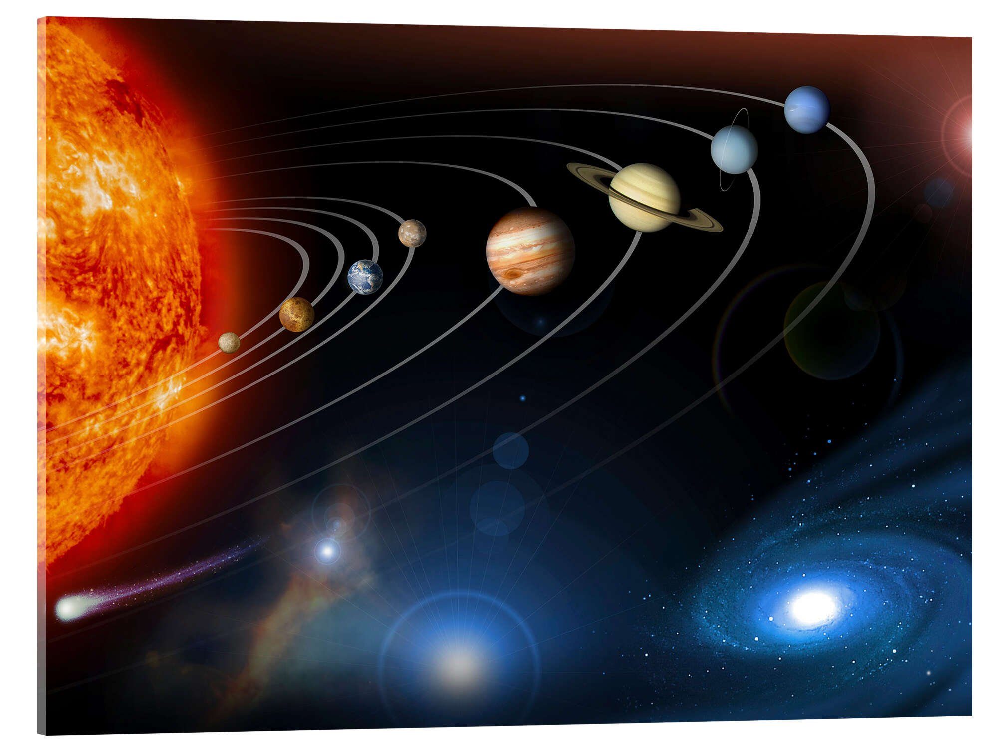 Posterlounge Wandbild Planeten im Sonnensystem, NASA, erhältlich als Poster, Leinwandbild, Wandsticker oder Acrylglasbild