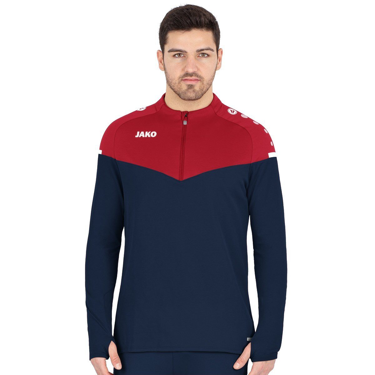 Jako Langarmshirt Ziptop Champ 2.0 (100% Polyester) marineblau/rot Herren