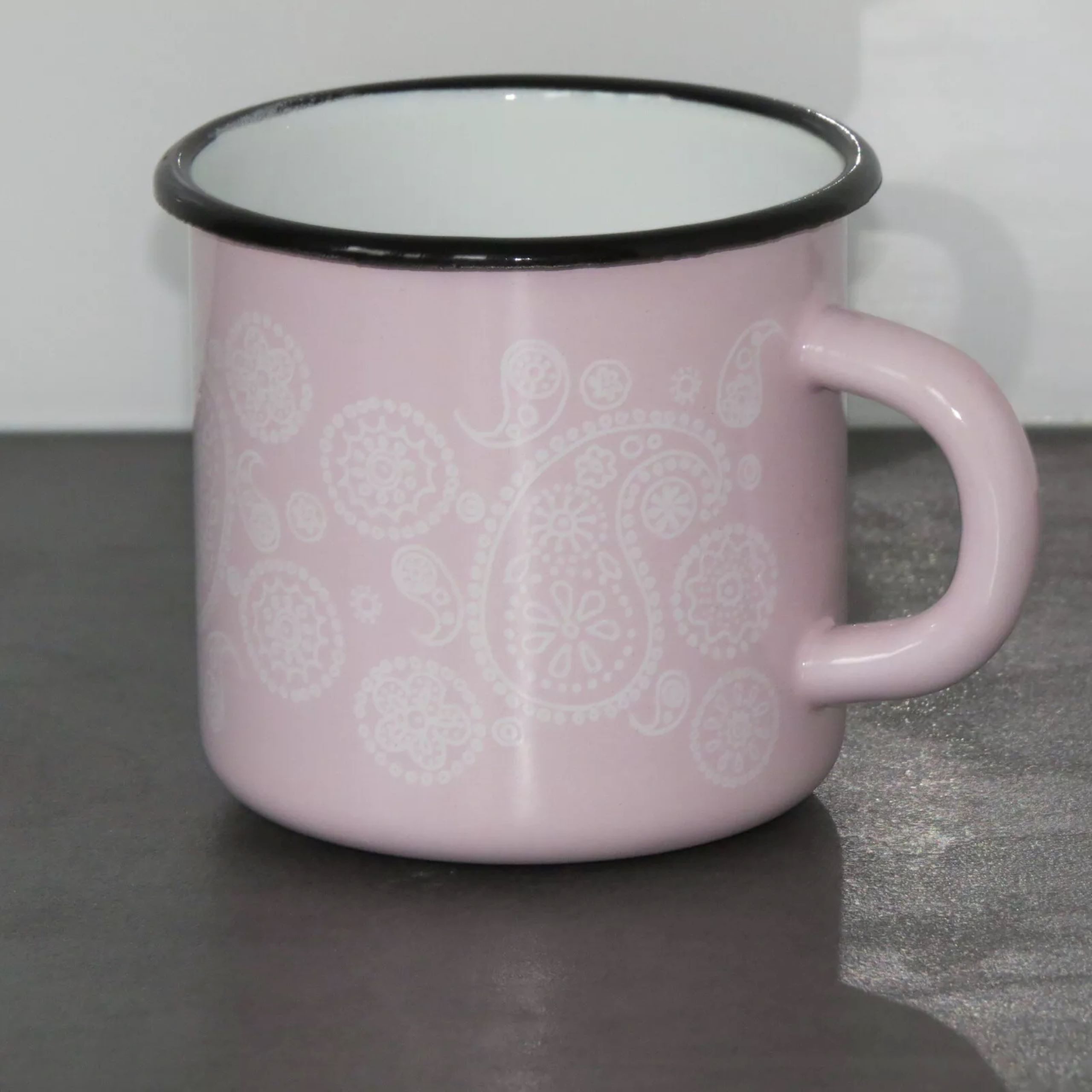 Holzprodukte Becher Email Emaile Emaille Kaffeebecher Teetasse Becher Tasse Kaffee Tee, 350 ml