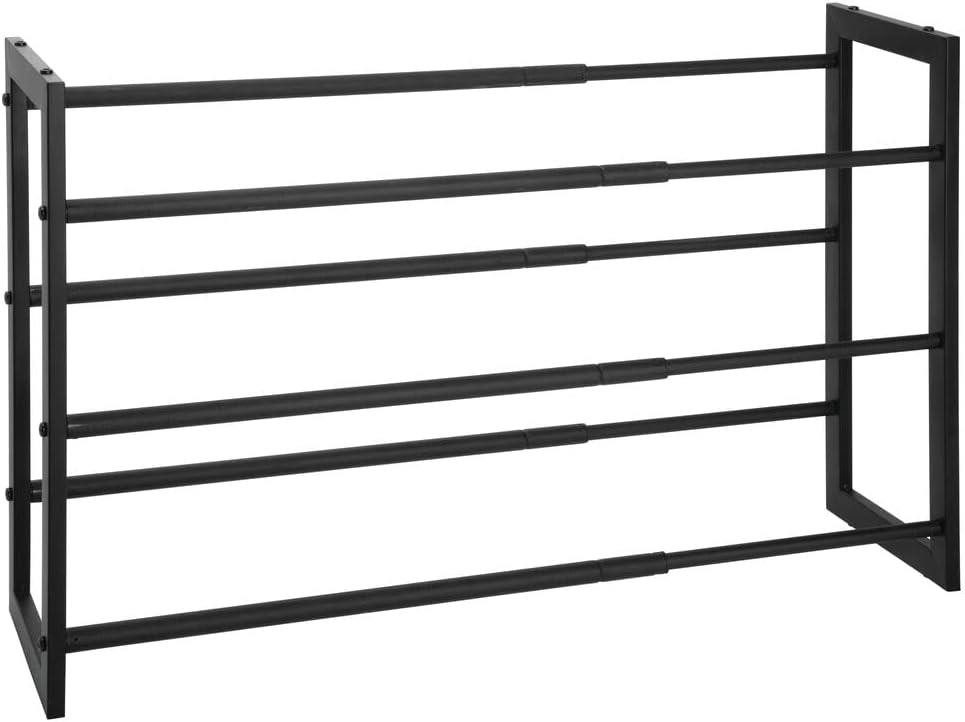 mDesign Aufbewahrungssystem mDesign Schuhregal Schuhablage Schuhschrank ausziehbar 3 Ebenen Meta
