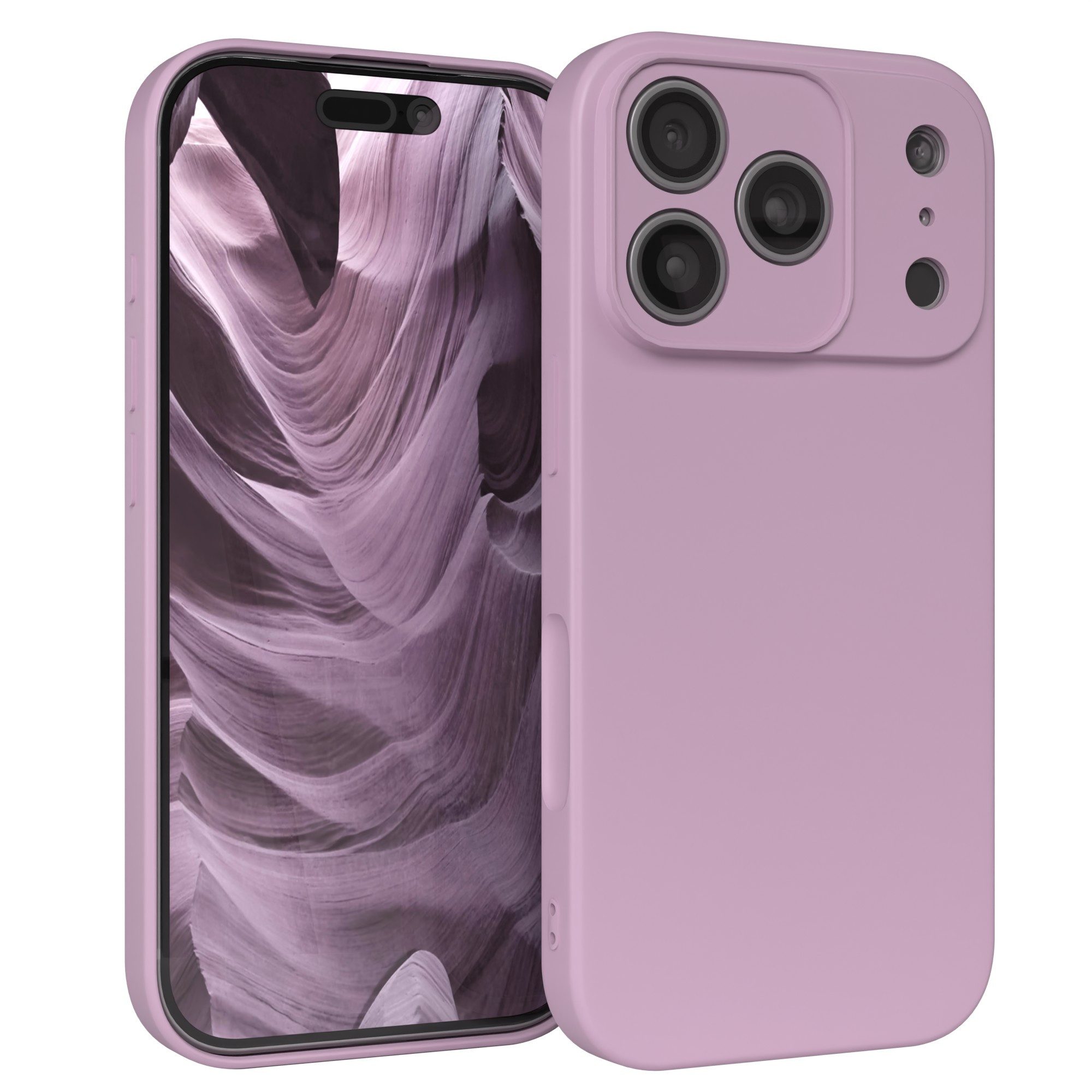 EAZY CASE Handyhülle für Apple iPhone 17 Pro Hülle Silikon 6,3 Zoll, Hülle mit Kameraschutz Handycase Soft Smart Slimcover Lila / Flieder