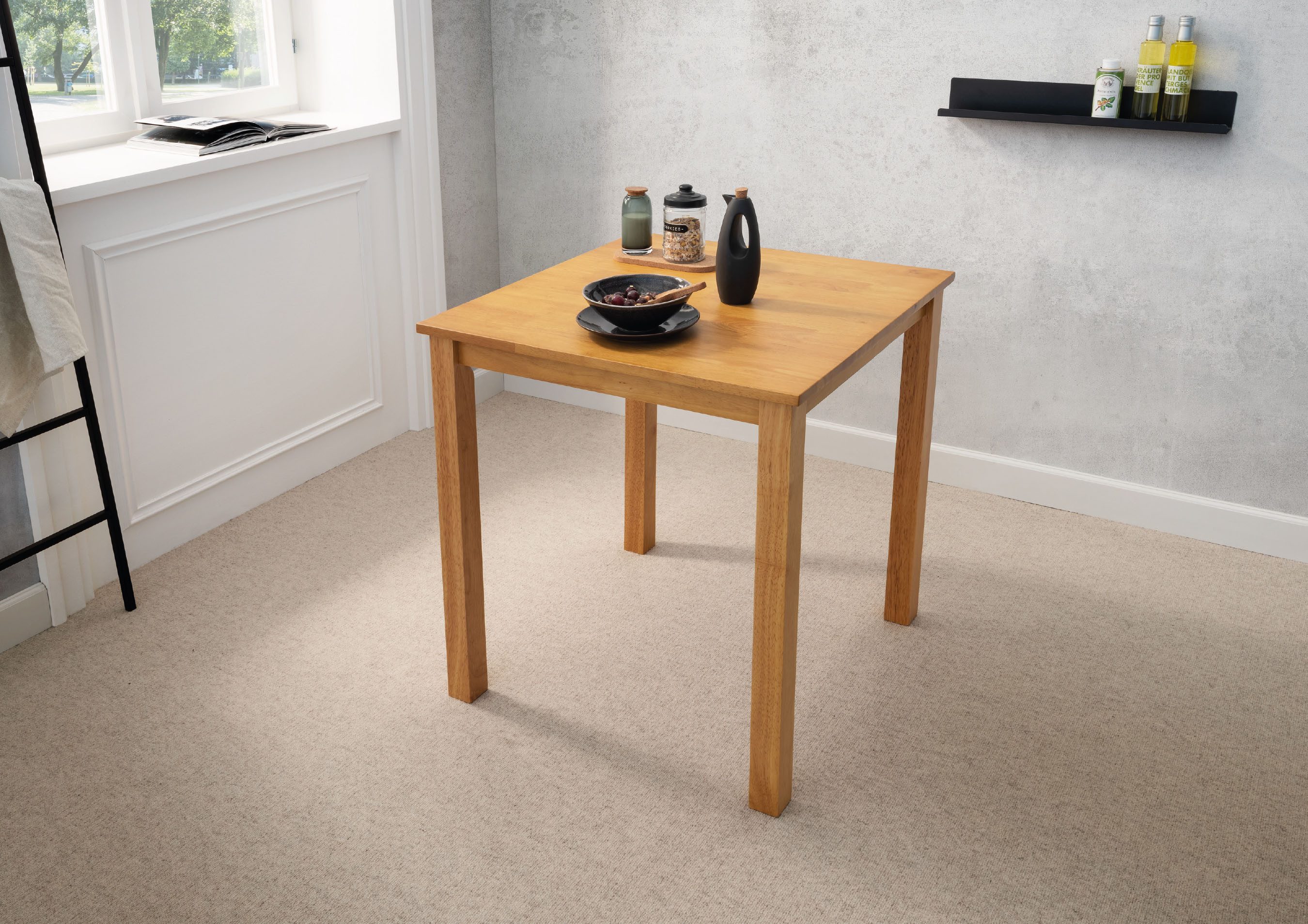 Woodroom Esstisch Kota (Hevea Massivholz, lackiert), Esszimmer Tisch massiv