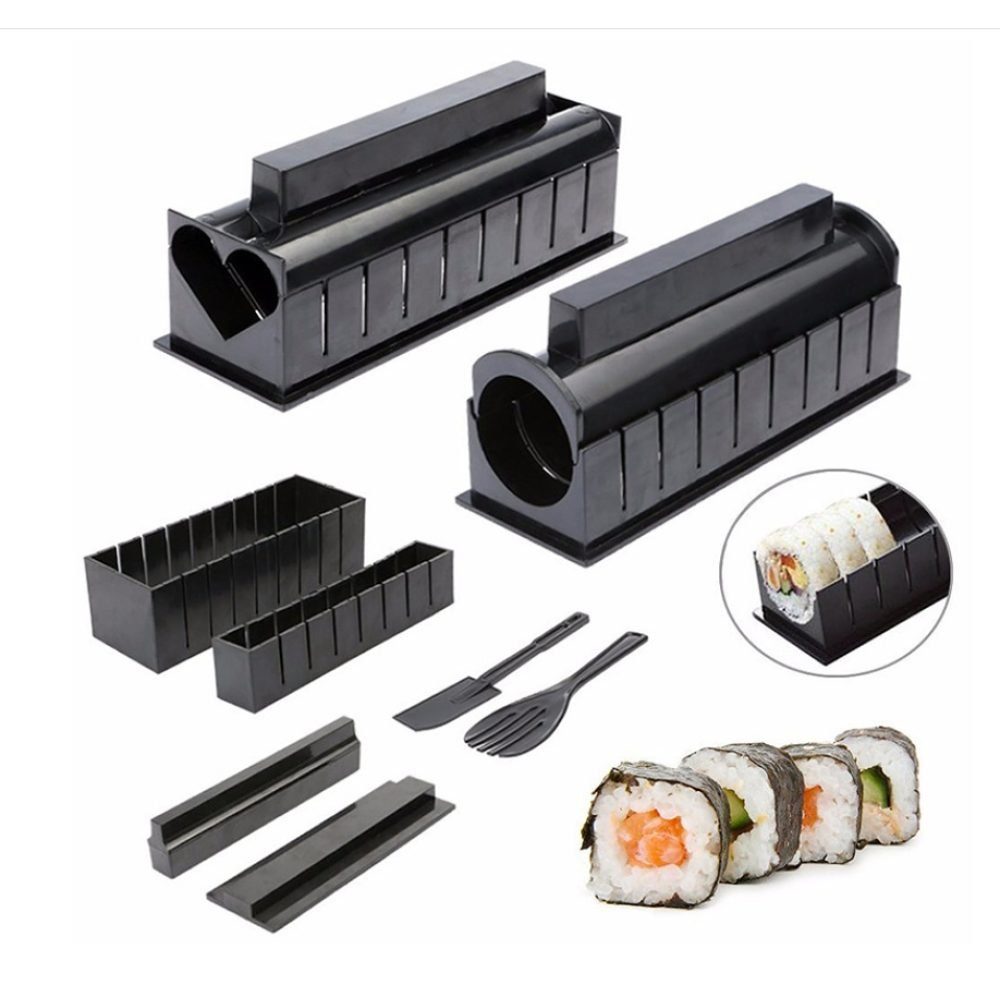 Atäsi Sushi-Roller DIY Sushi (10-tlg) Tool, 10 Kit,Sushi Macher Stück Roller Sushi Tool Set